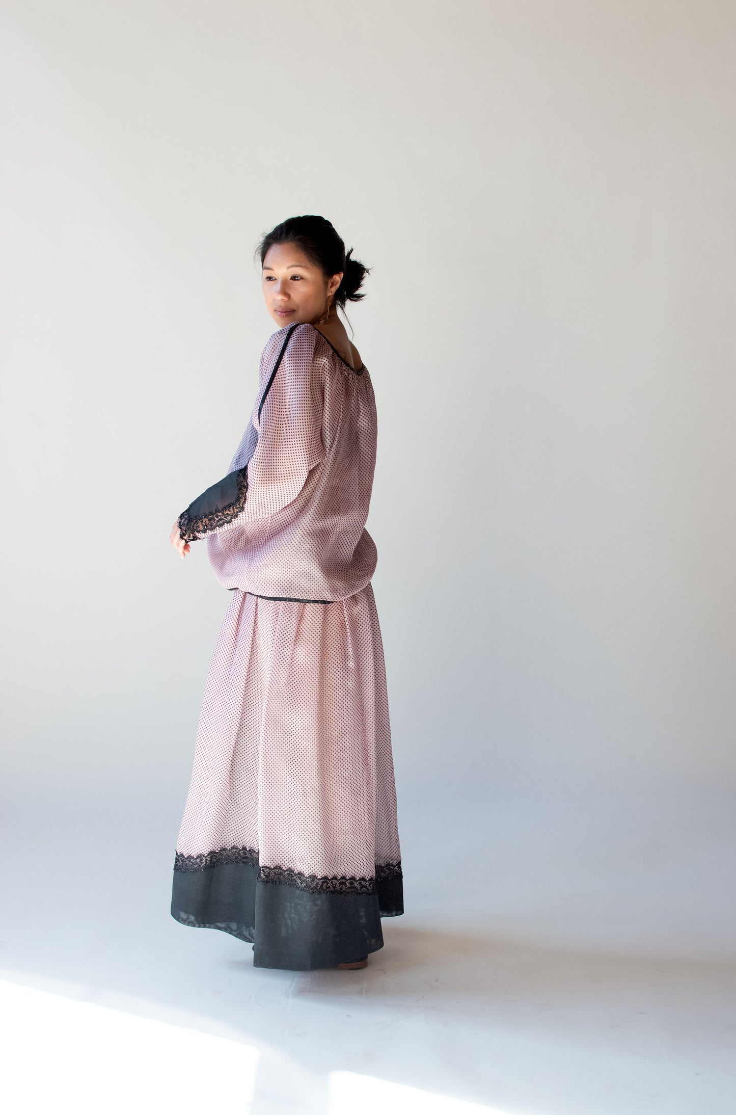 Pink and Black Organza Ensemble | Geoffrey Beene
