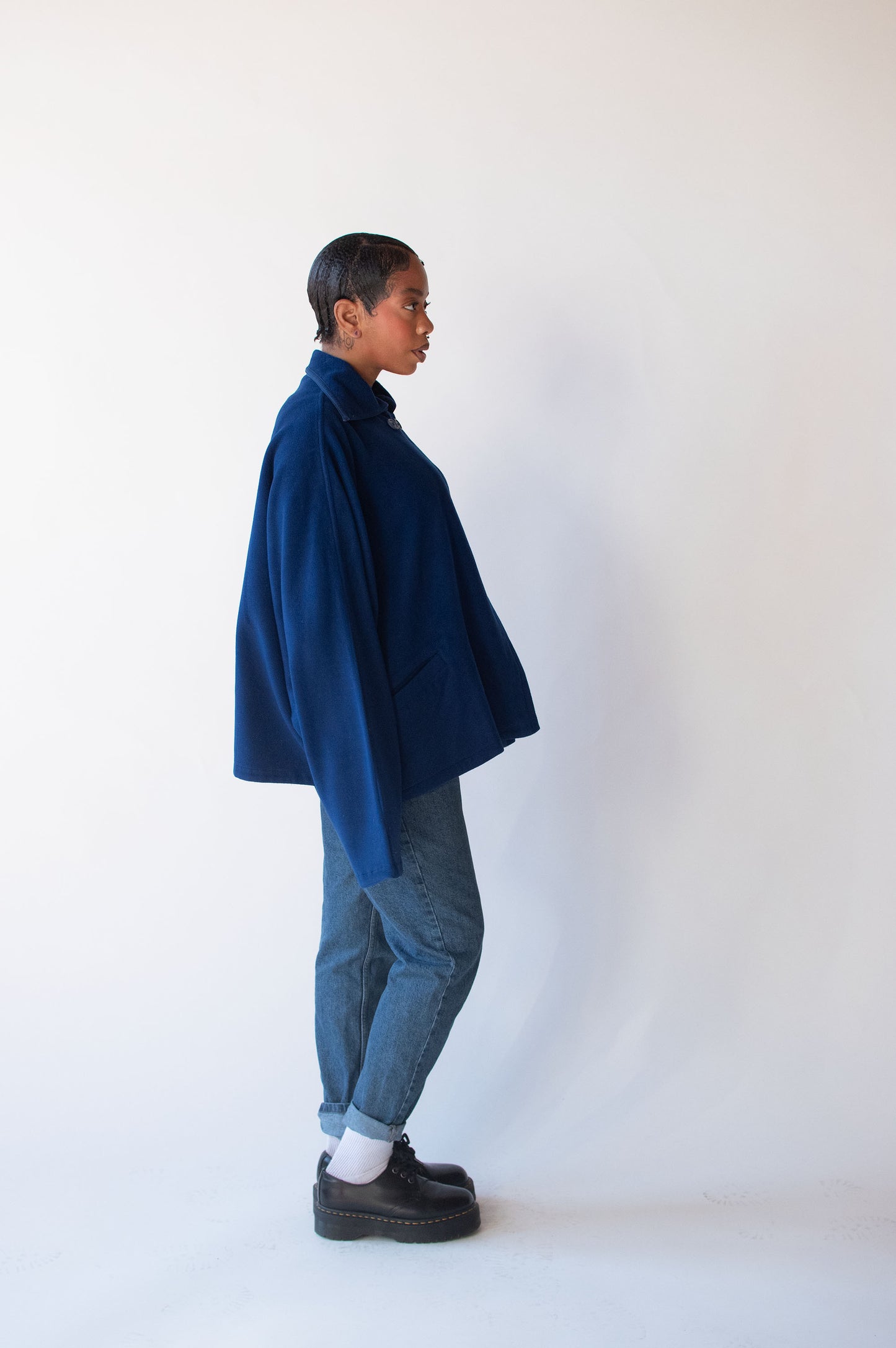 1990s Cobalt Wool Cocoon Coat