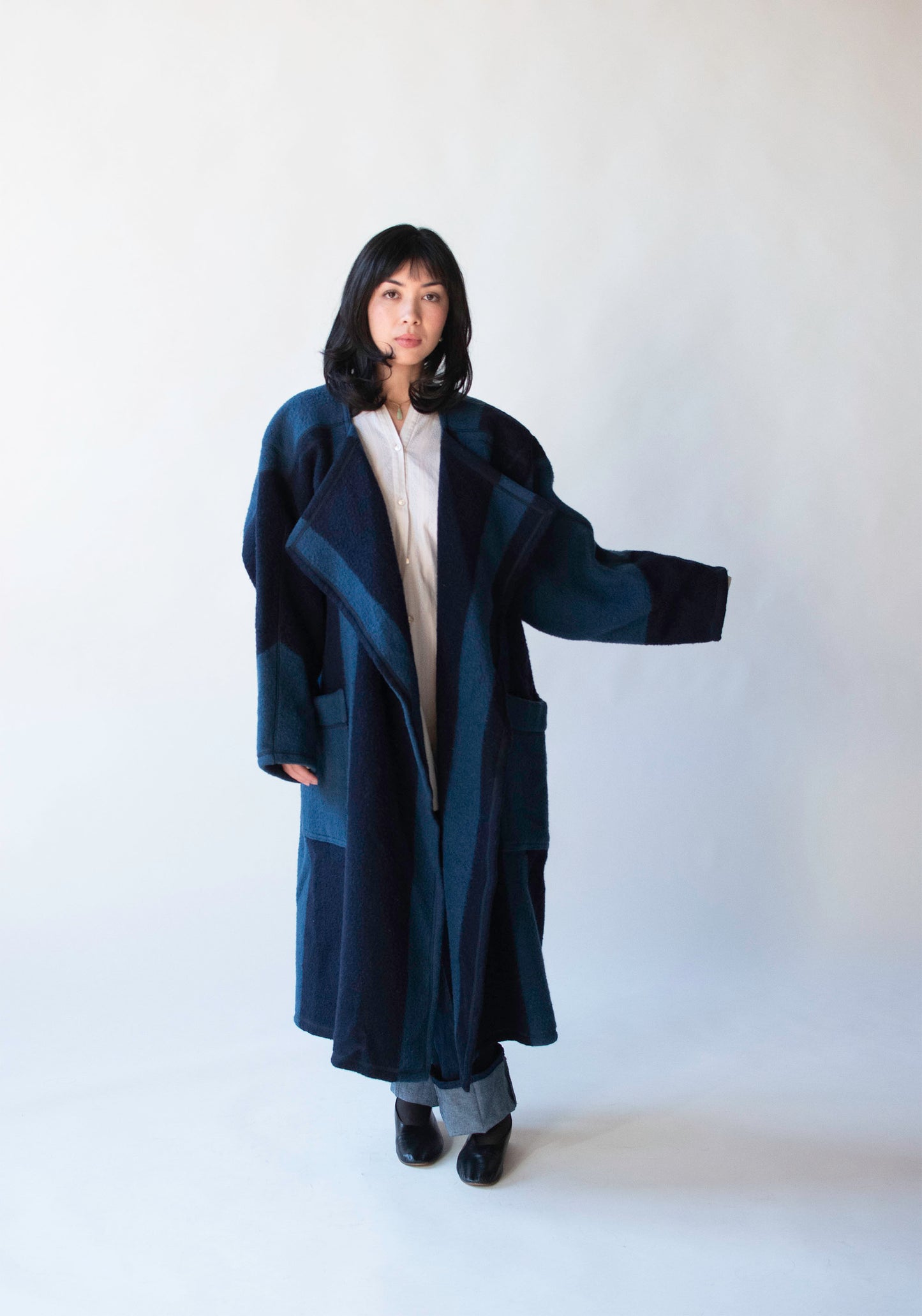Striped Blanket Coat | Issey Miyake