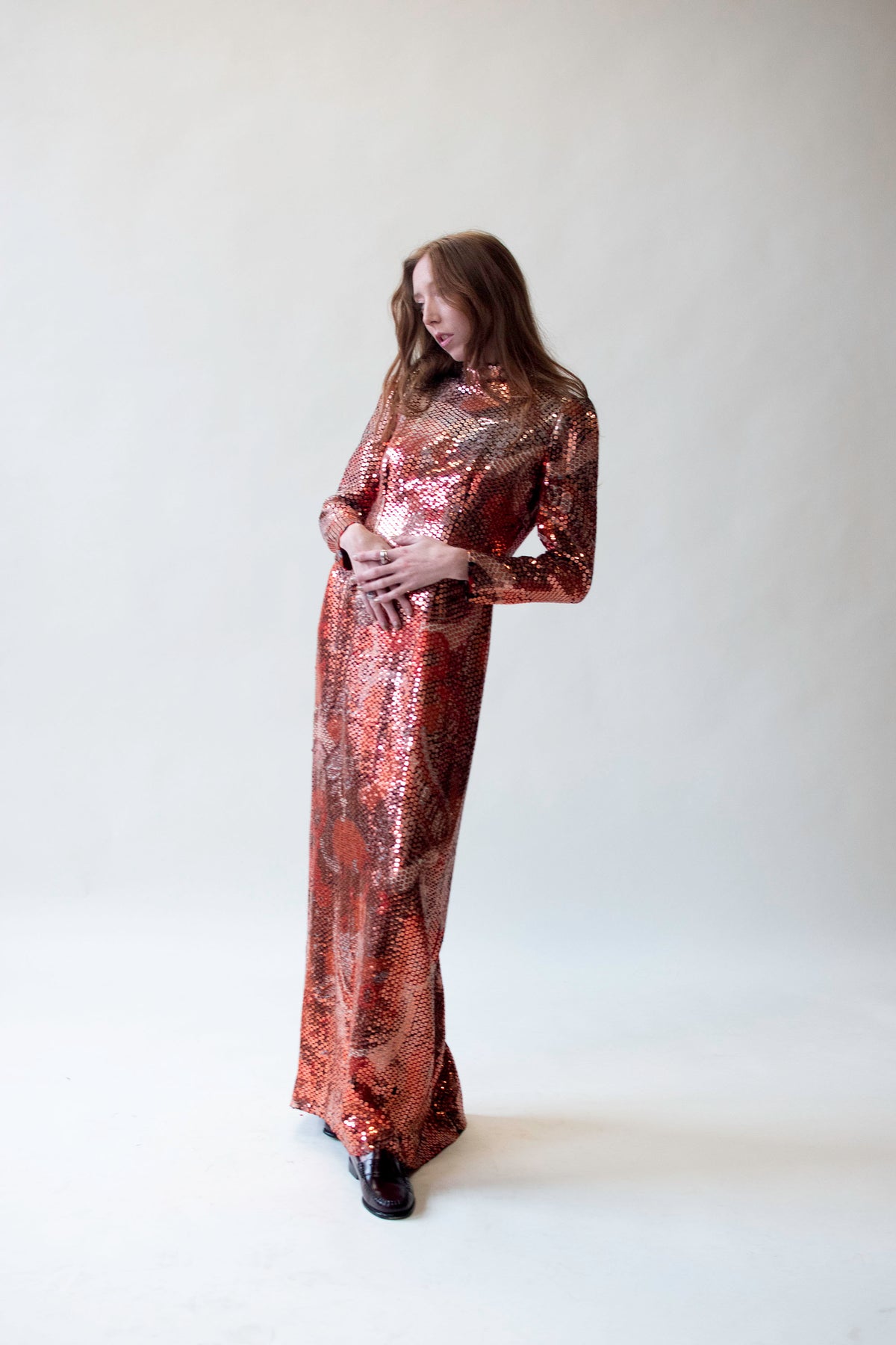 1970s Red Sequin dress
