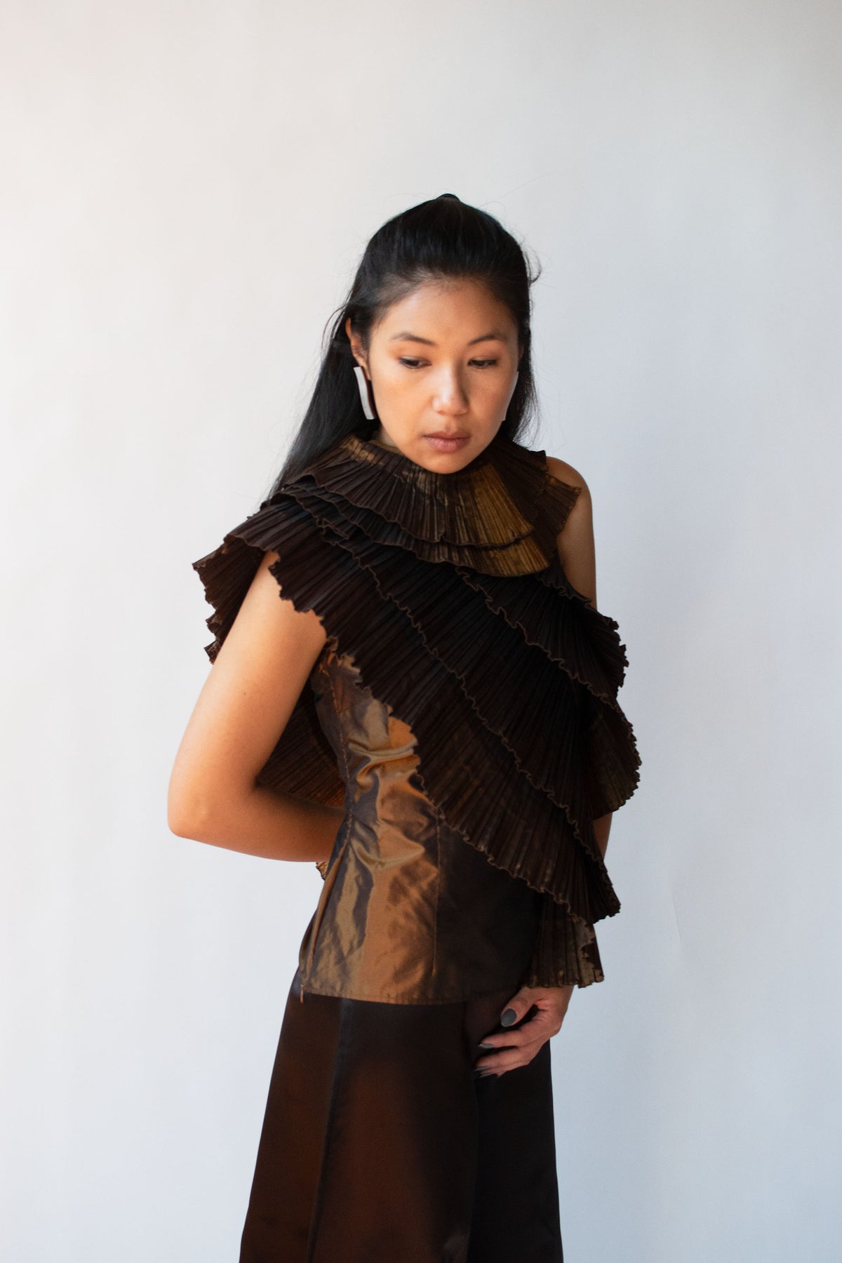 Pleated Silk Top | Krizia