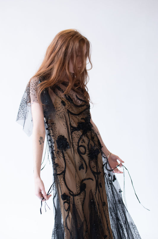 Black Mesh Gown | Bellville Sassoon