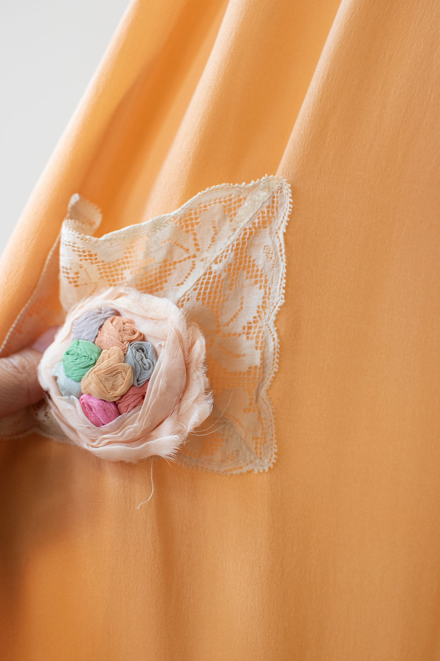 1920s Peach Silk Nightgown