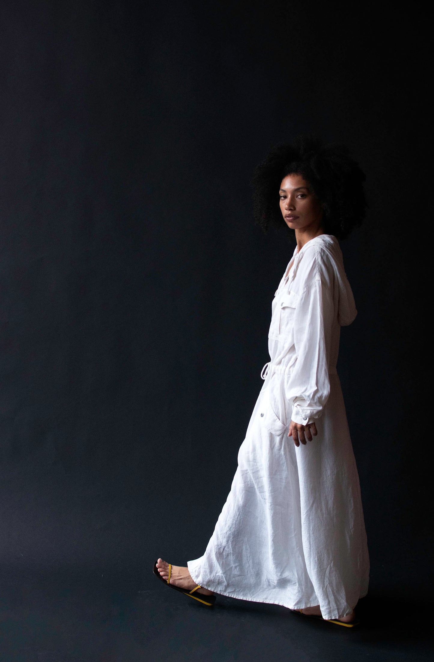Hooded Linen Duster | DKNY Donna Karan