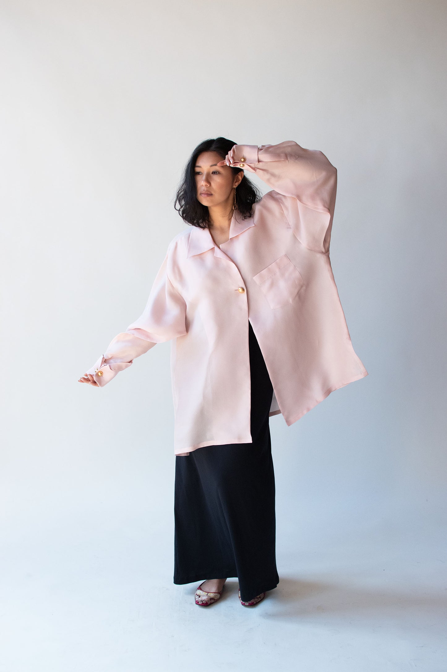 1990s Pink Silk Shirt | Gucci