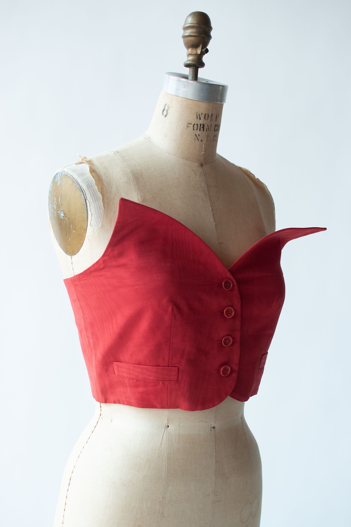 Red Moire Bustier | Romeo Gigli 1991