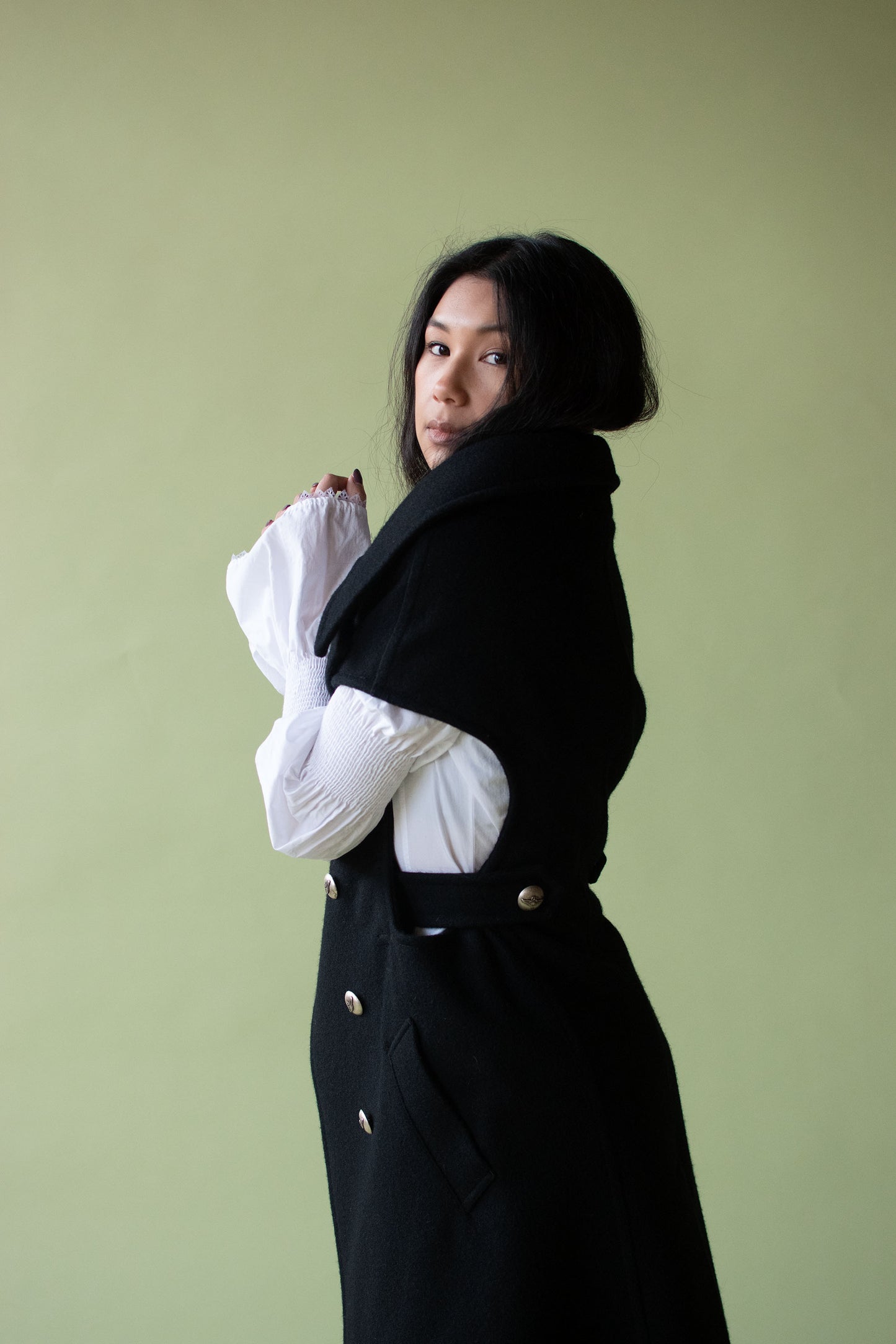 Black Wool Vest | Y's Red Label