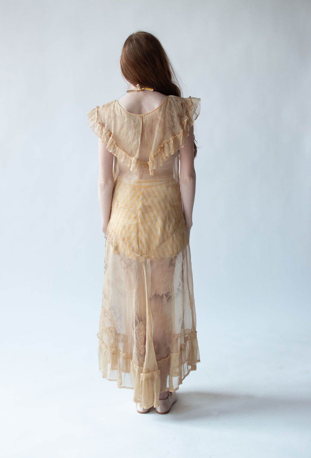 1920s Ghost Floral Dress