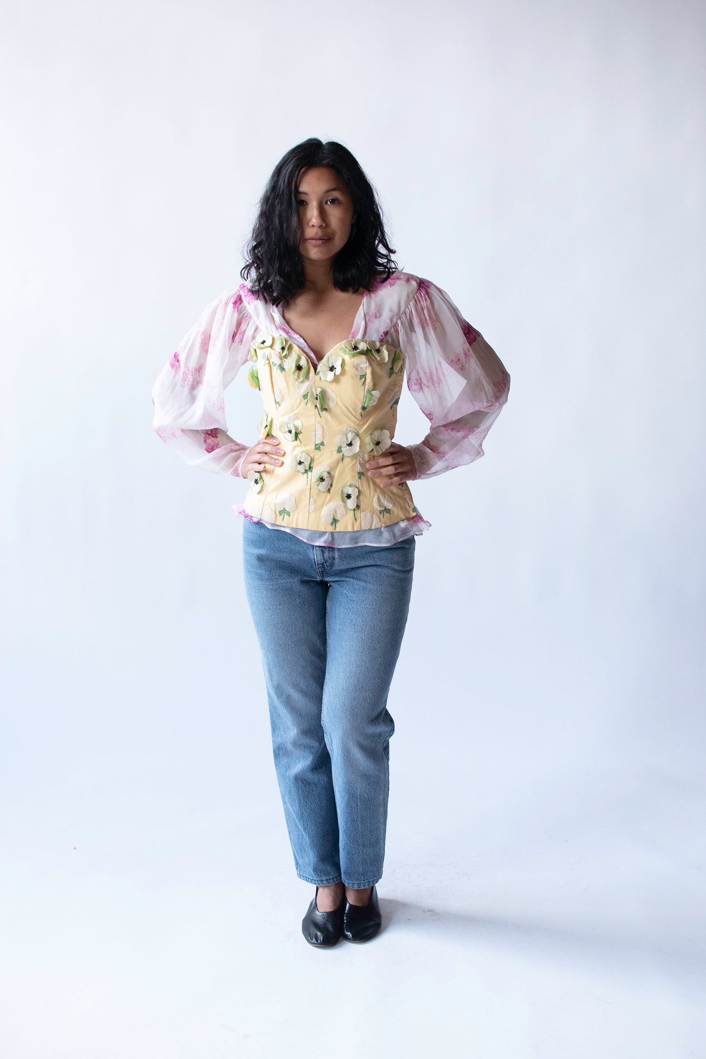 1980s Floral Bustier | Fiorella Barattolo Donna B.