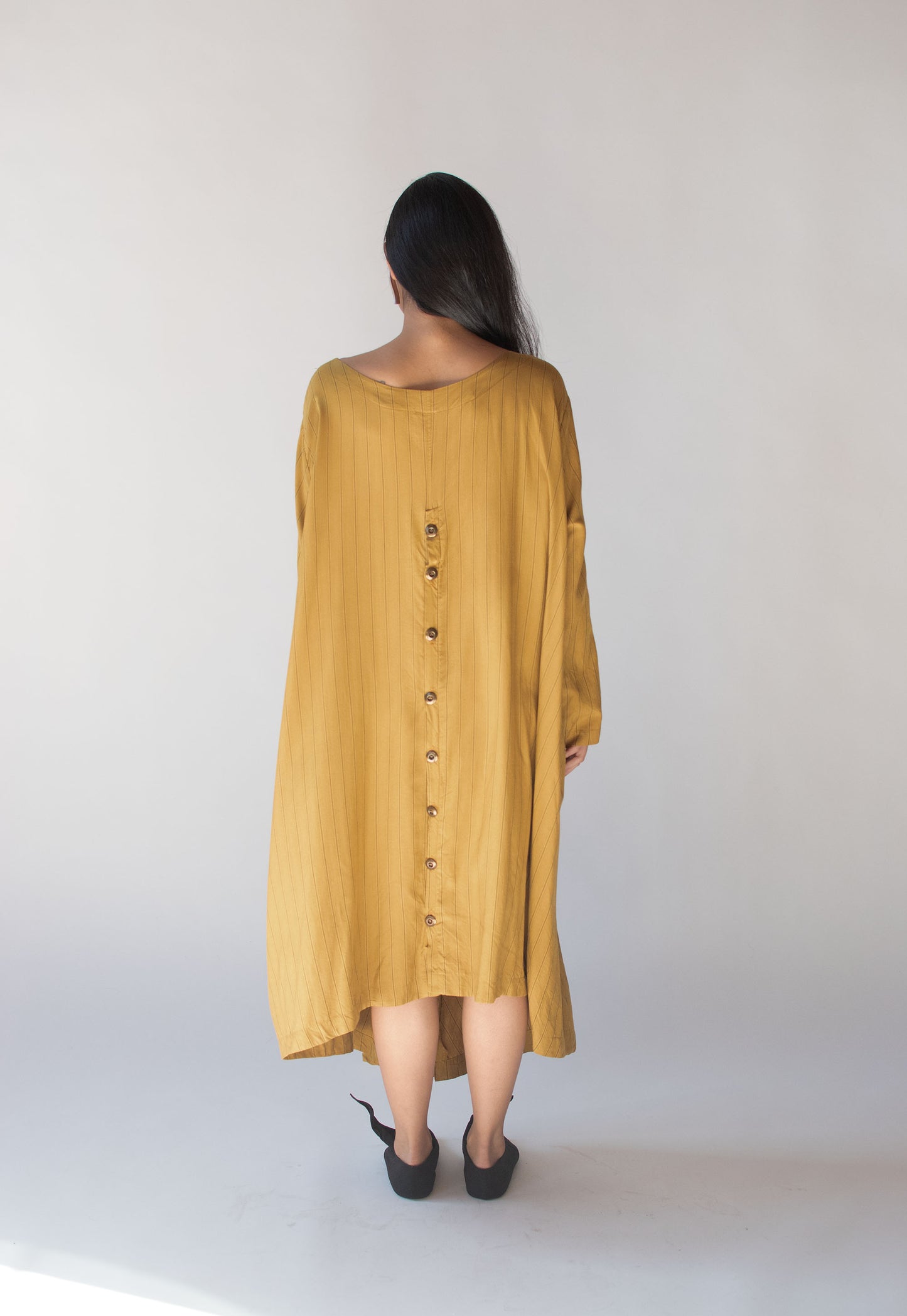 1990s Pinstripe Silk Dress | J. Morgan Puett