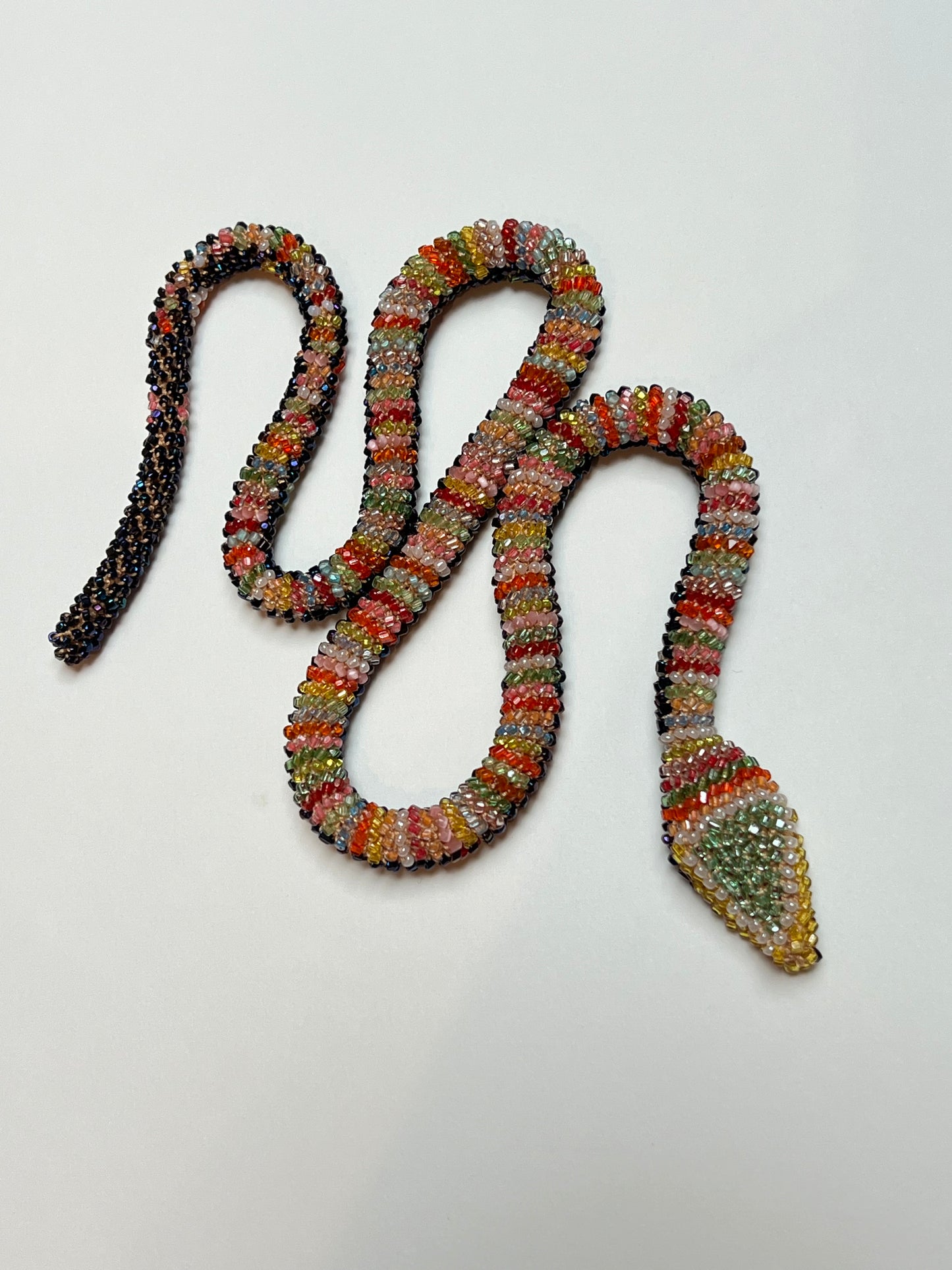 Bead Crochet Snake | Oil Slick Multi Color Diamond