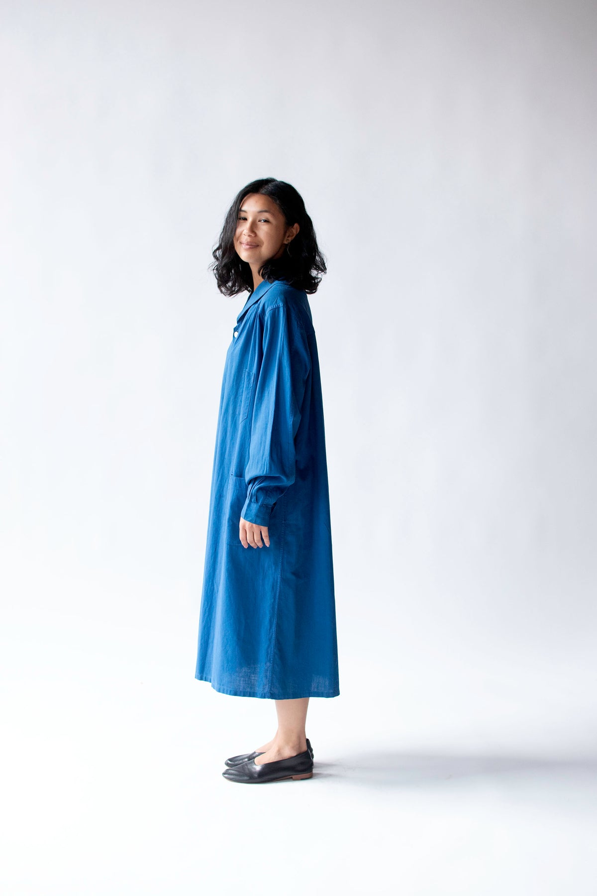 1930s Cobalt Smock Dress