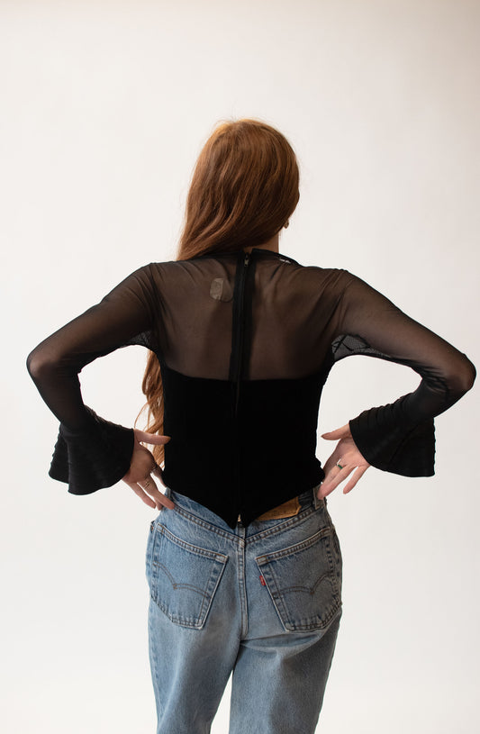 1990s Mesh Corset Top | Tadashi