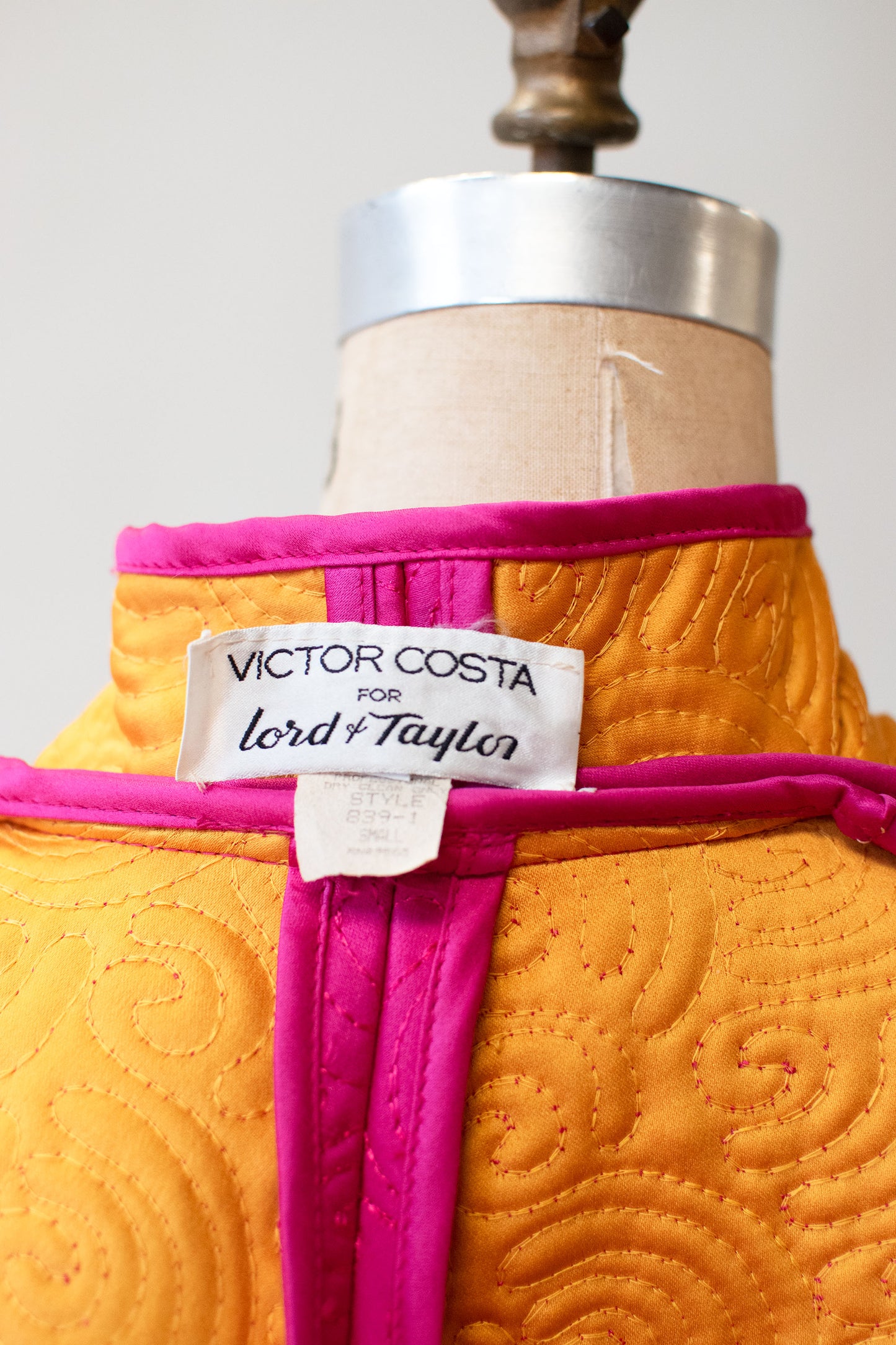 1980s Shocking Pink Quilted Coat | Victor Costa