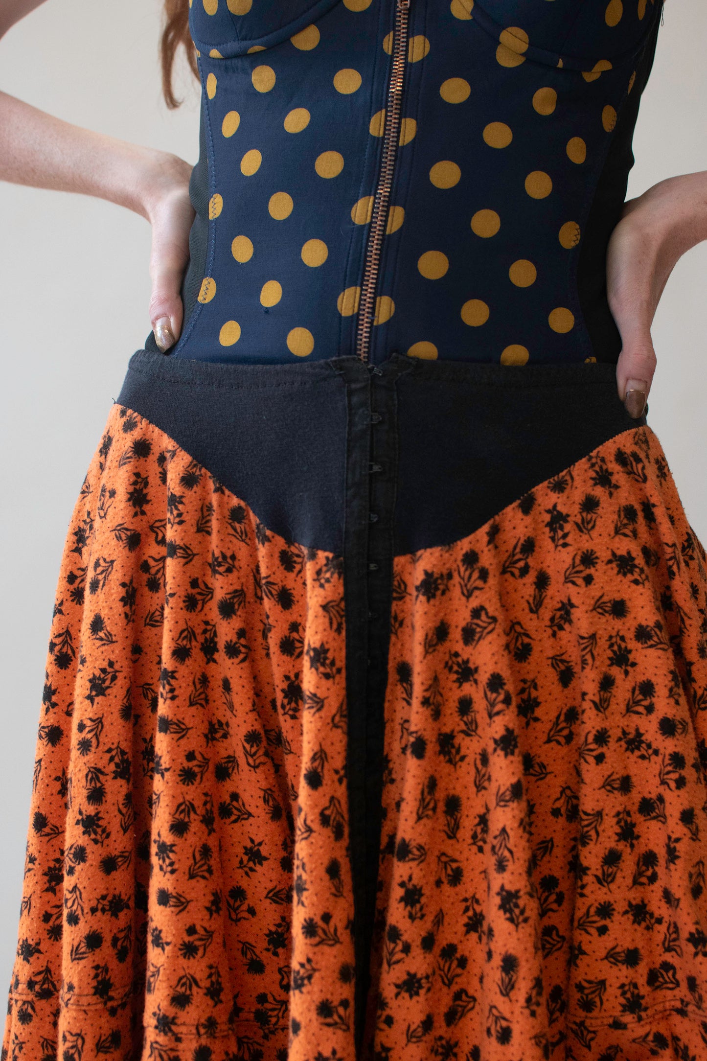 Orange Flannel Skirt | Betsey Johnson Punk Label