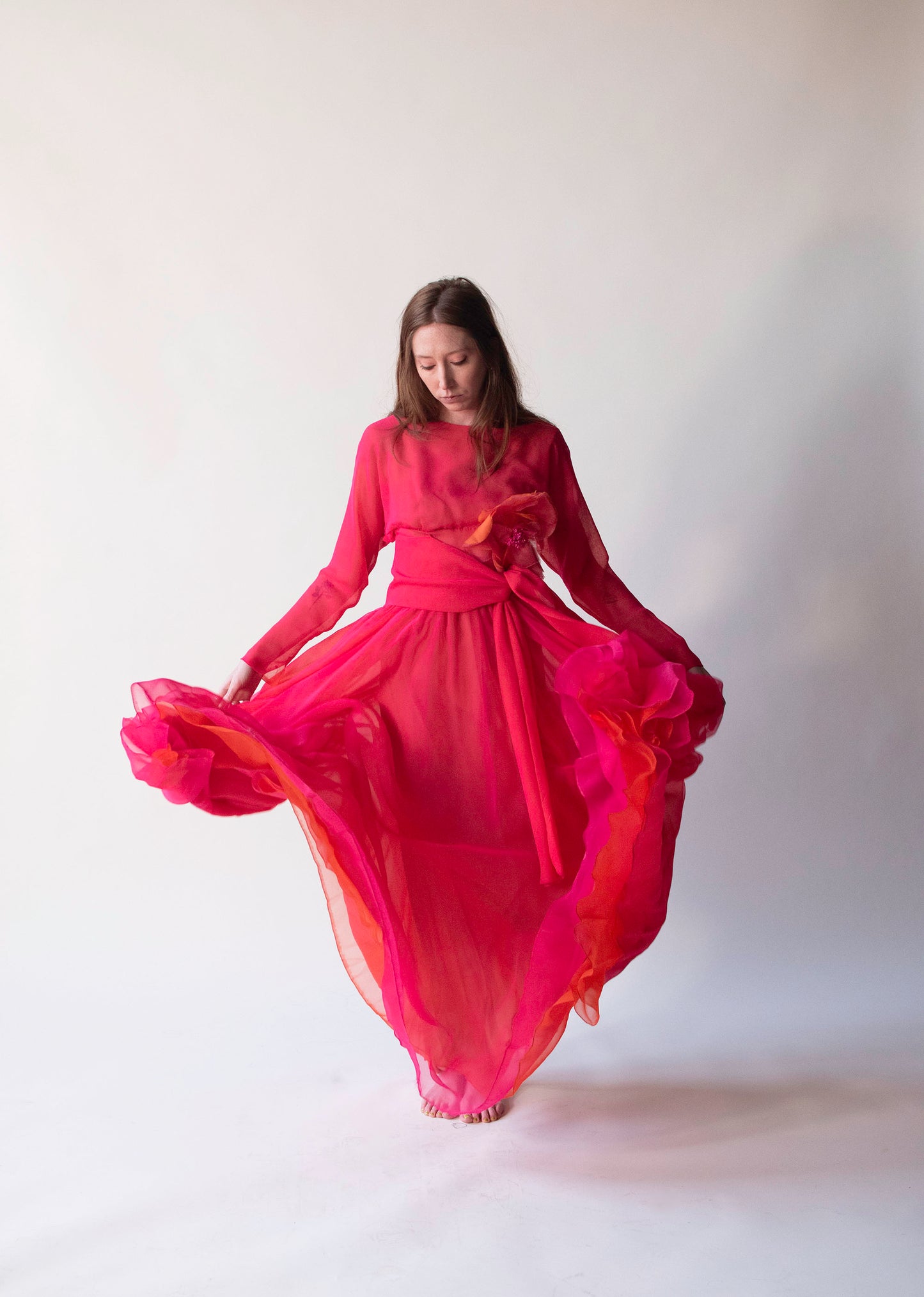 1960s Pink Chiffon Dress | Geoffrey Beene