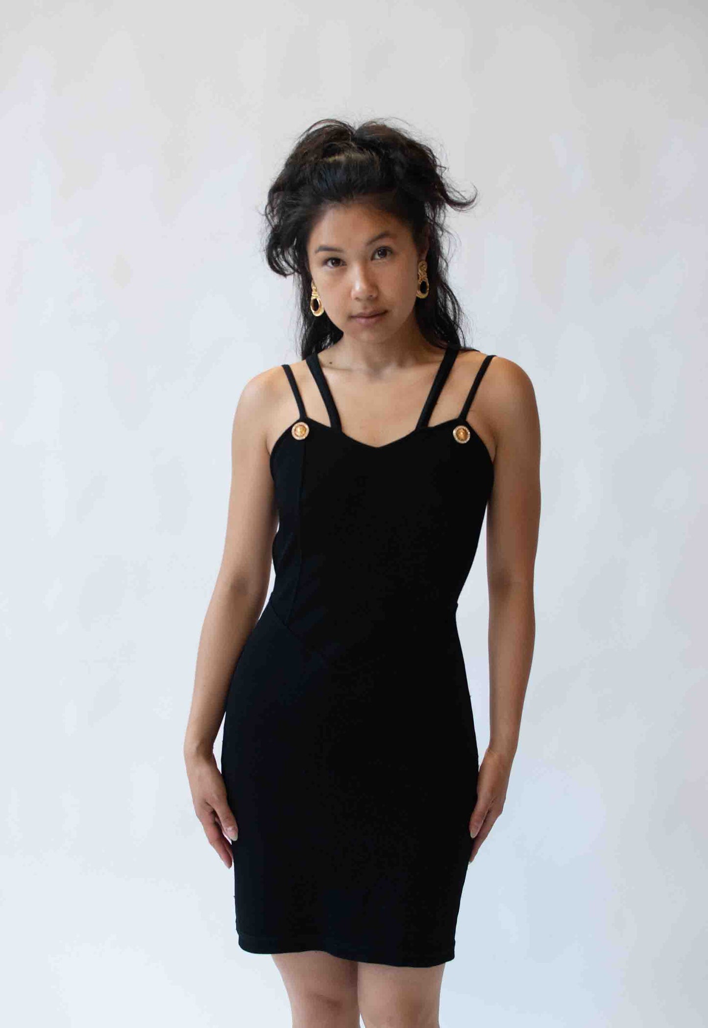1990s Black Mini Dress | Andrea Isabella