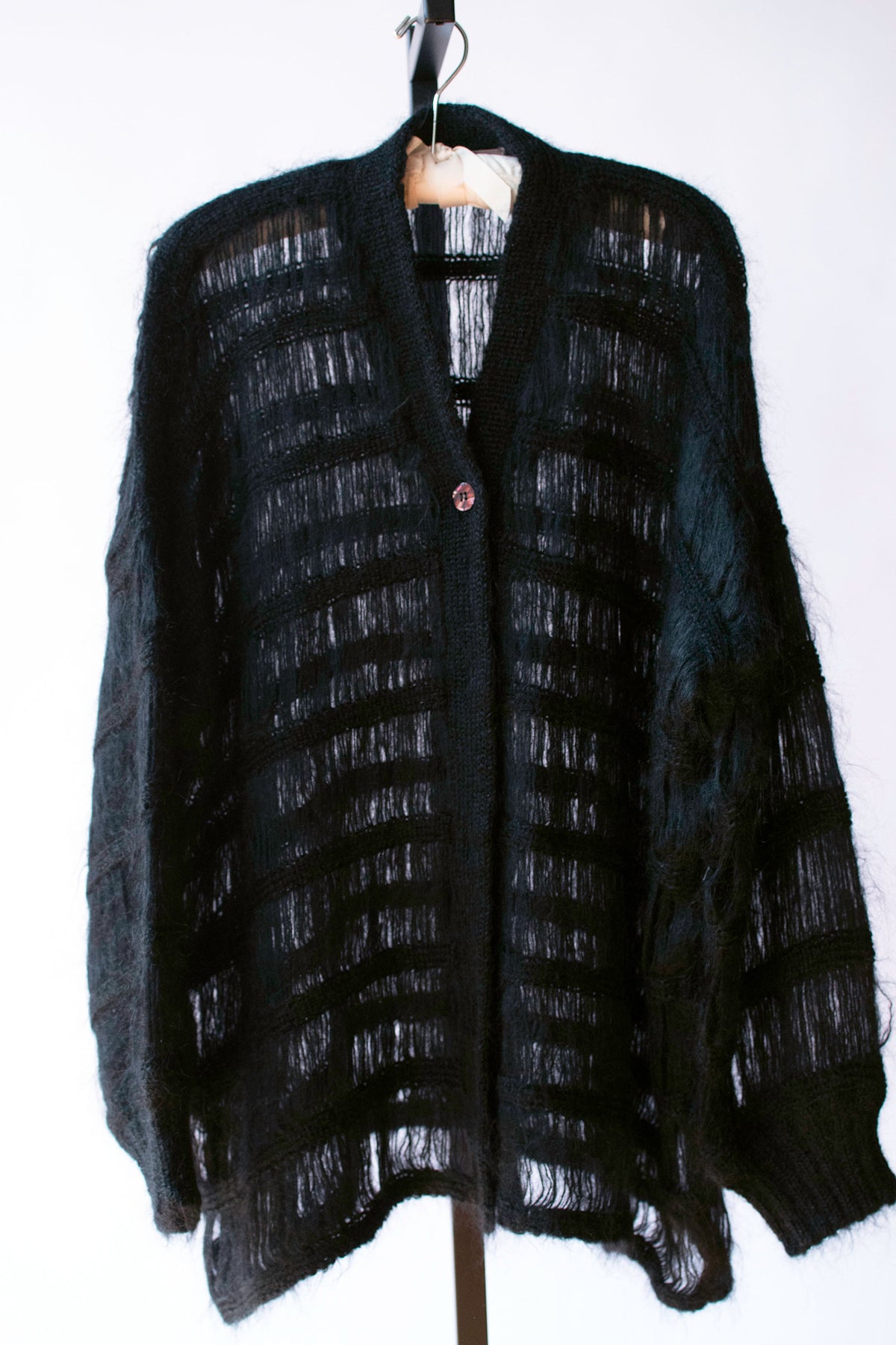 Black Mohair Cardigan | Romeo Gigli