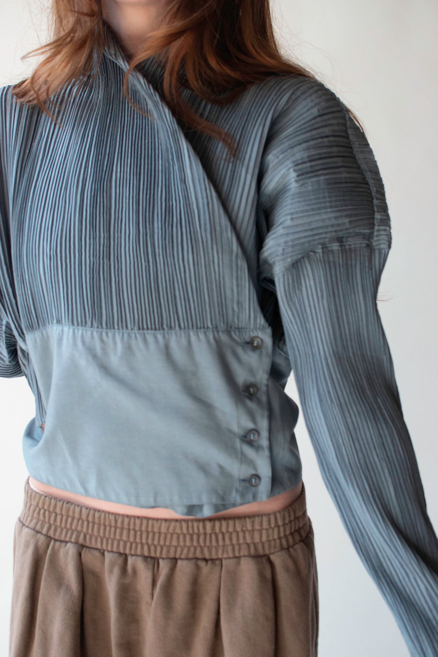 Blue Plisse Shirt | Romeo Gigli for Callaghan