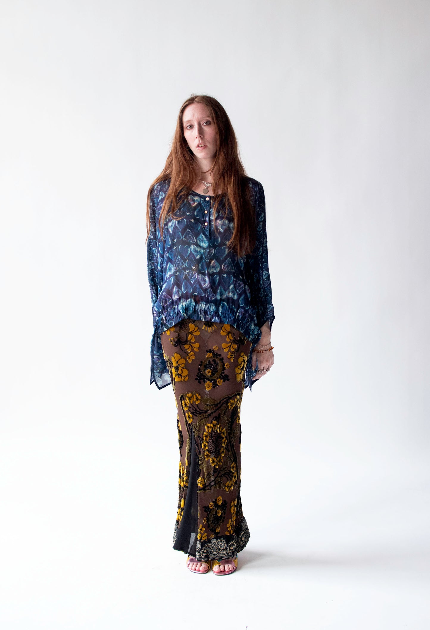 Silk Heart Print Top | Roberto Cavalli