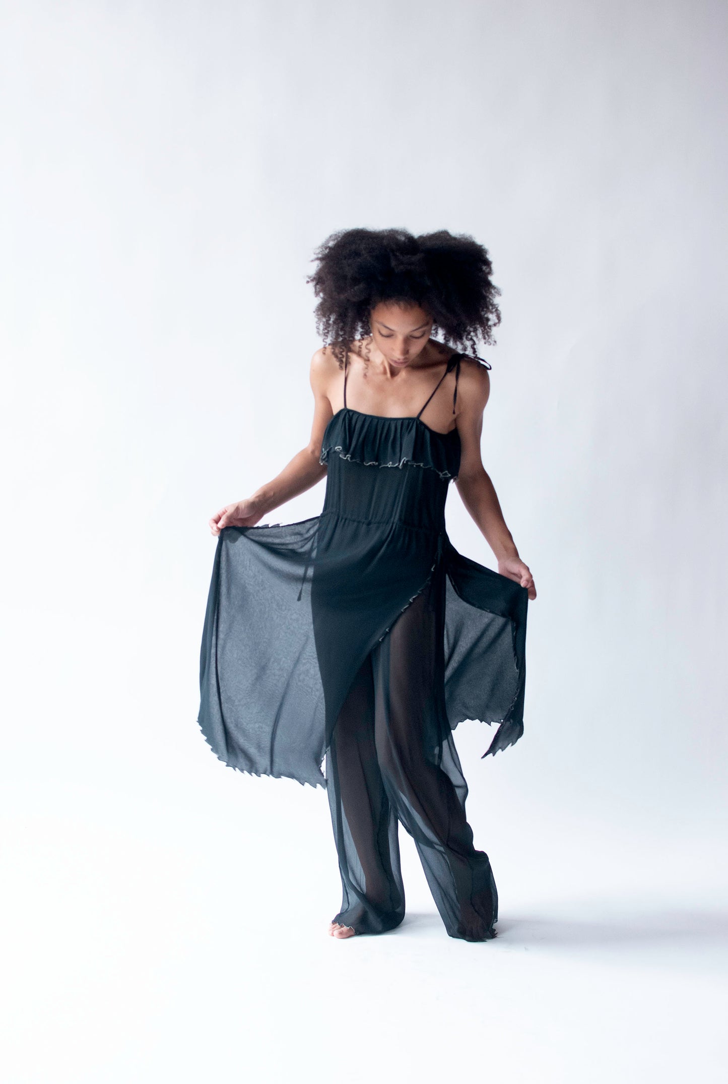 1970s Chiffon Jumpsuit | Betty Jackson for Quorum