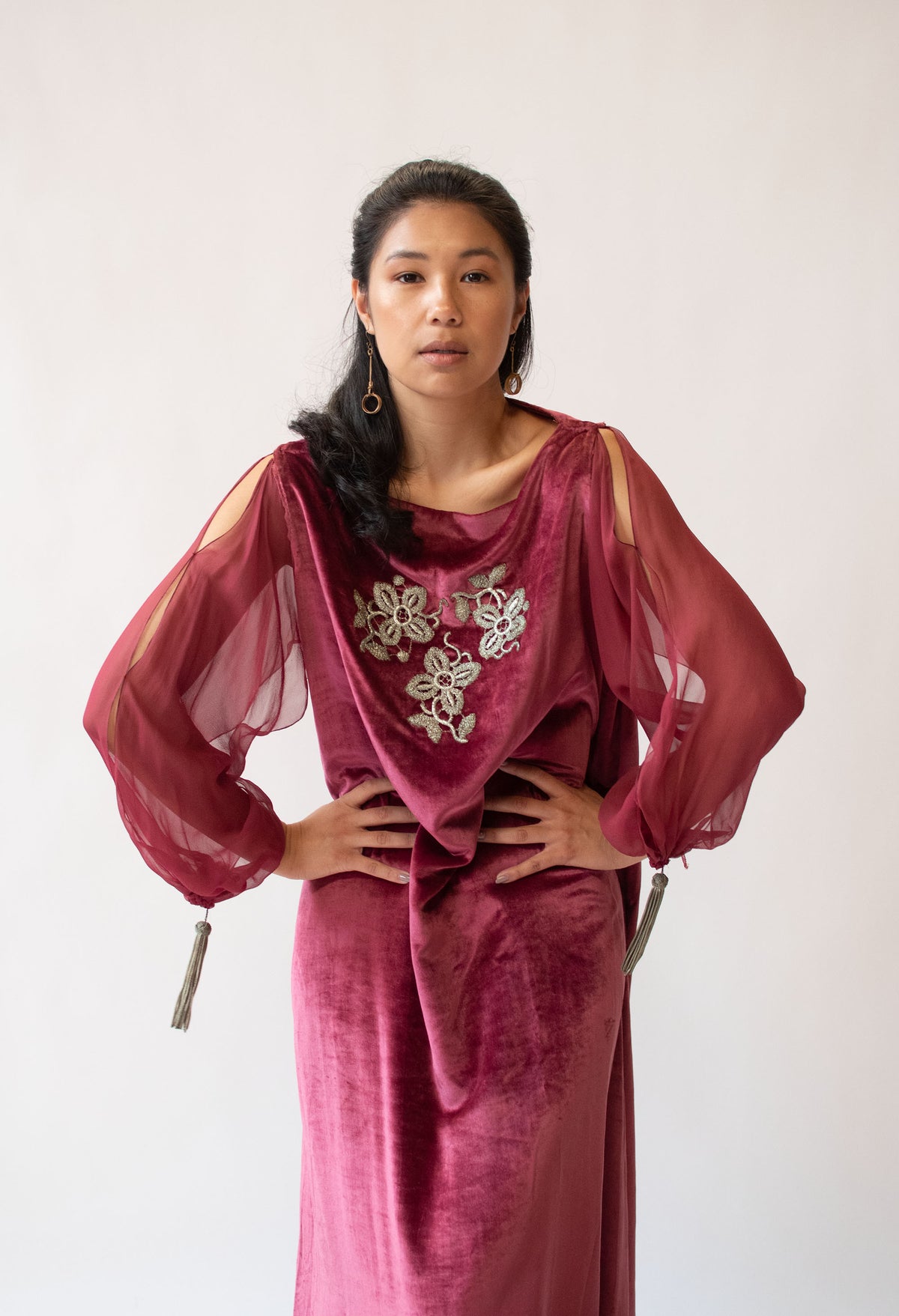 1920s Panne Velvet Dress