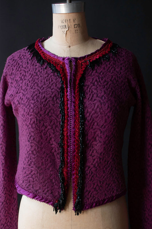 Purple Bead Trim Cardigan | Voyage Invest in the Original