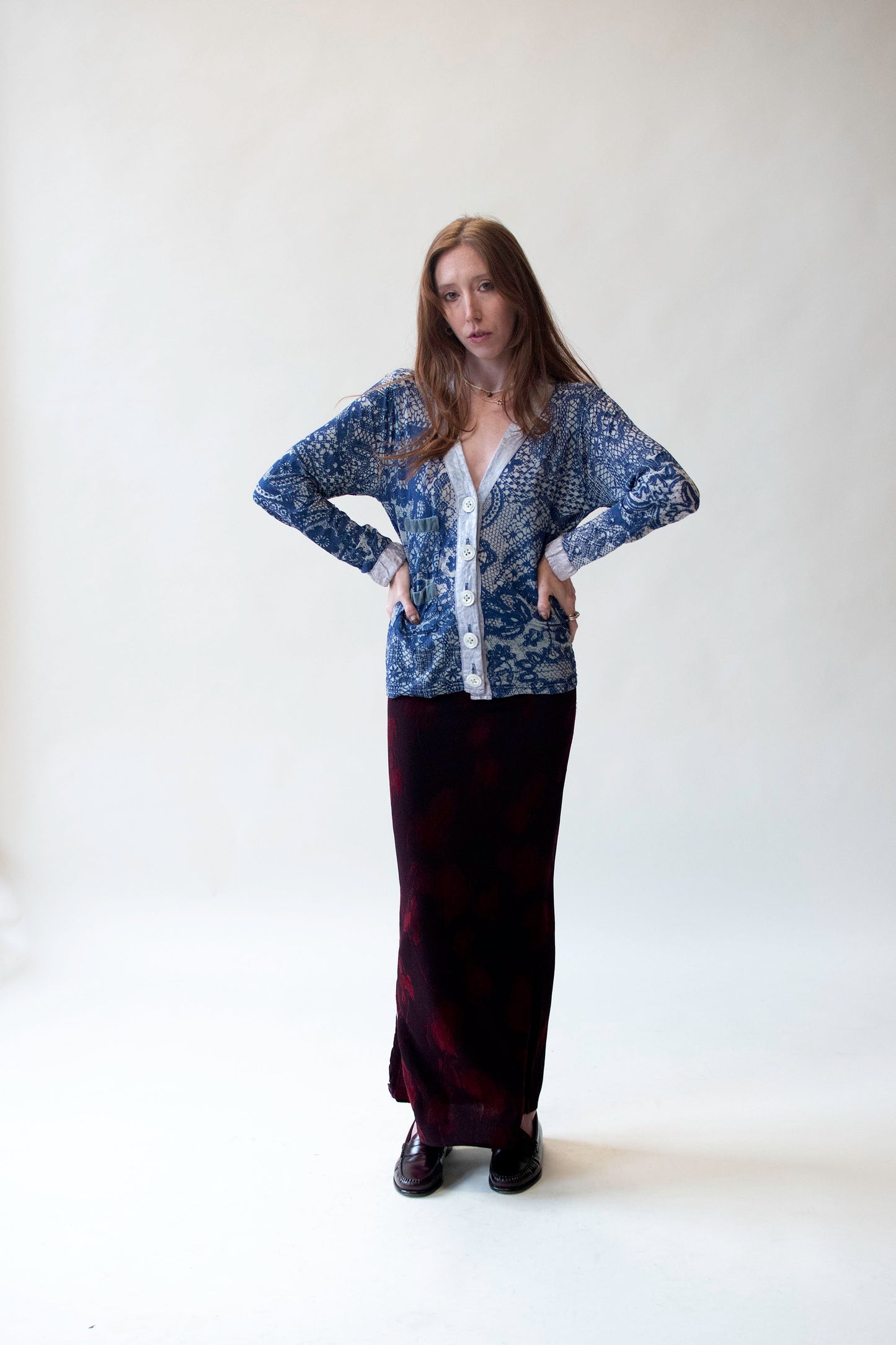 Blue "Lace" Cardigan | Voyage Invest in the Original