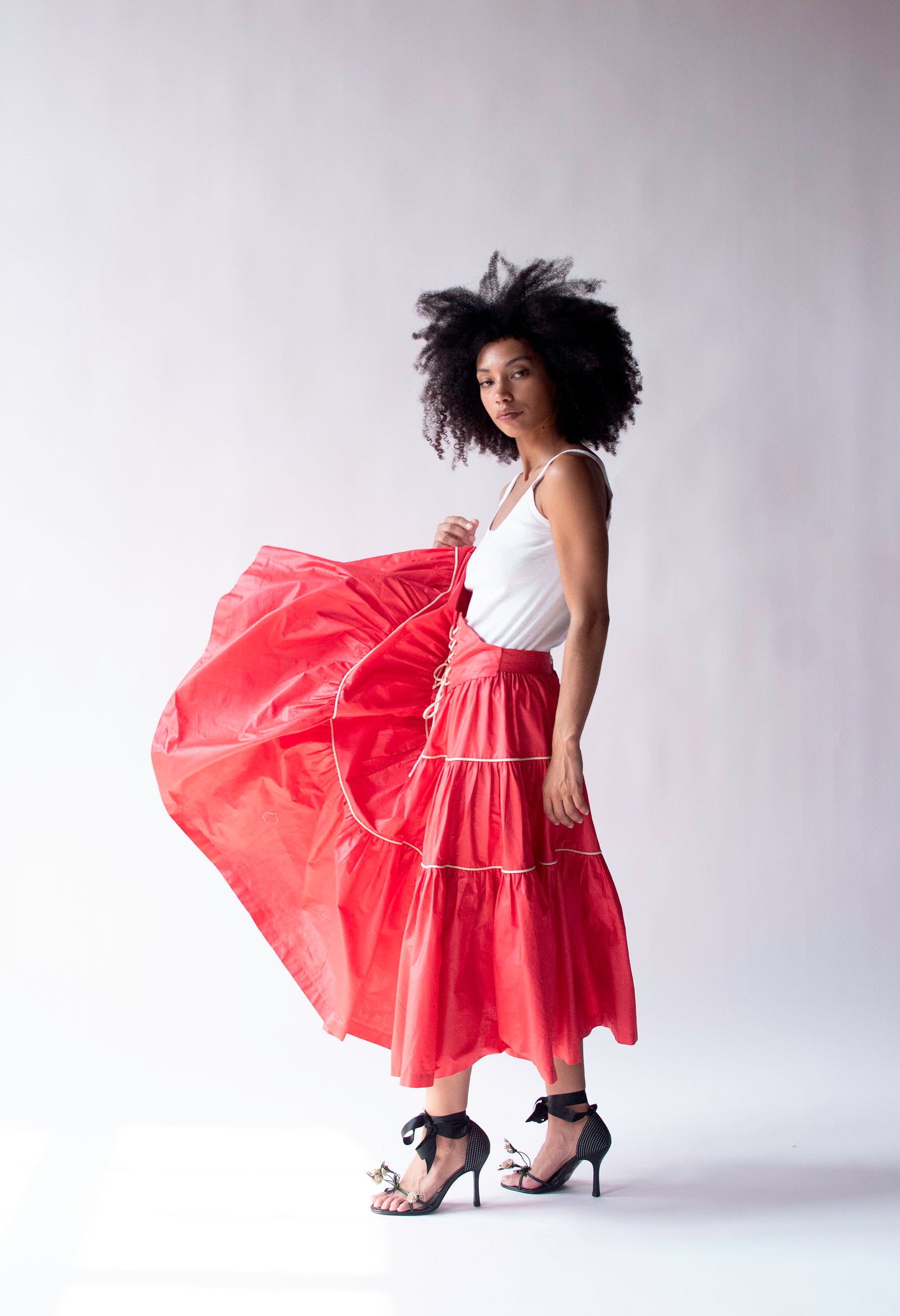 1950s Polished Cotton Skirt