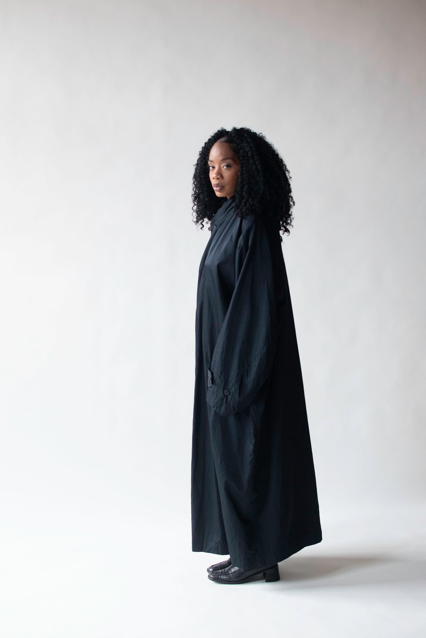 1980s Black Windcoat | Issey Miyake