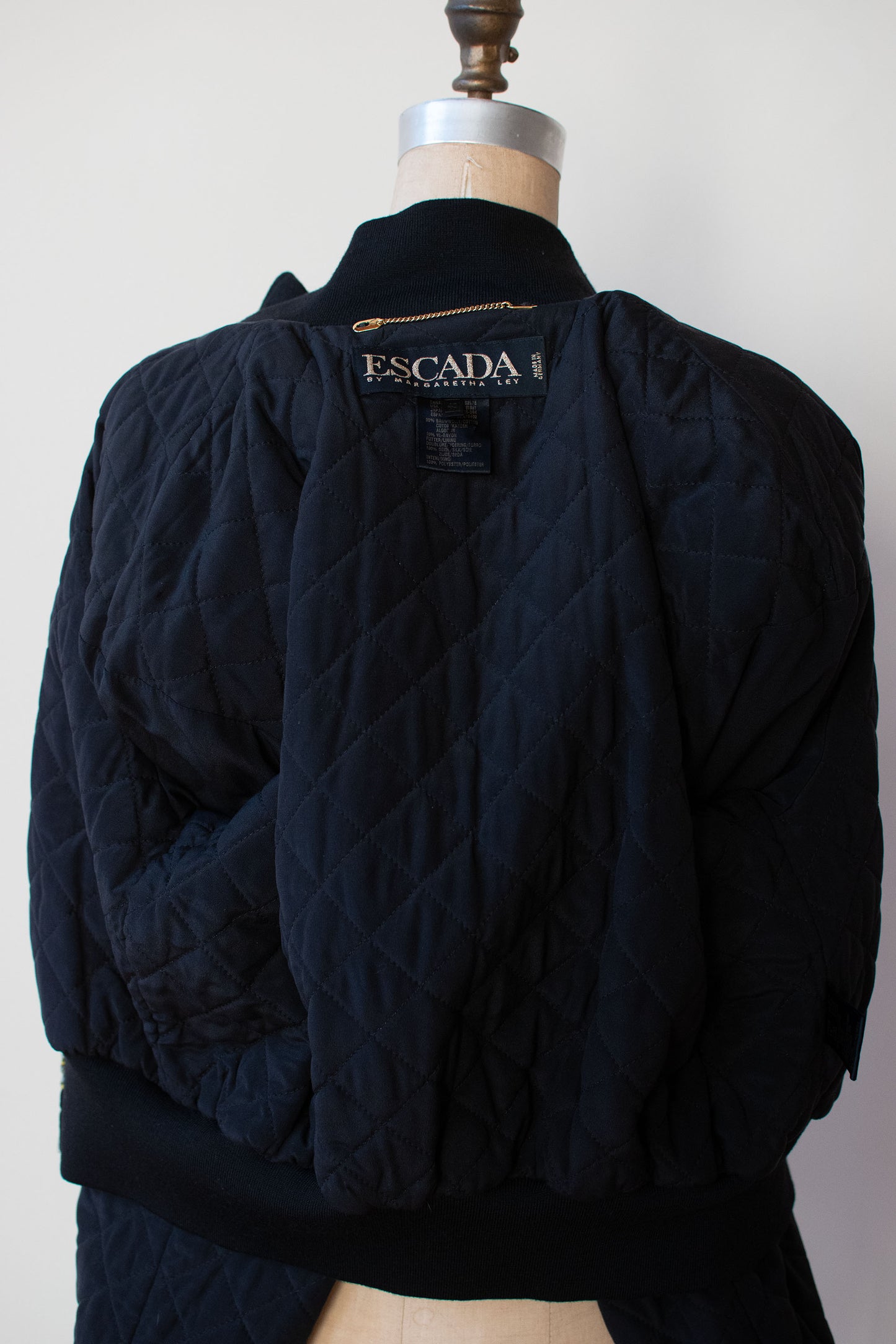 1980s Clock Print Bomber Jacket | Escada