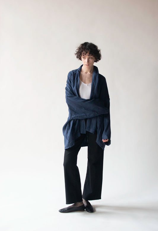 Navy Linen Jacket | G Gigli