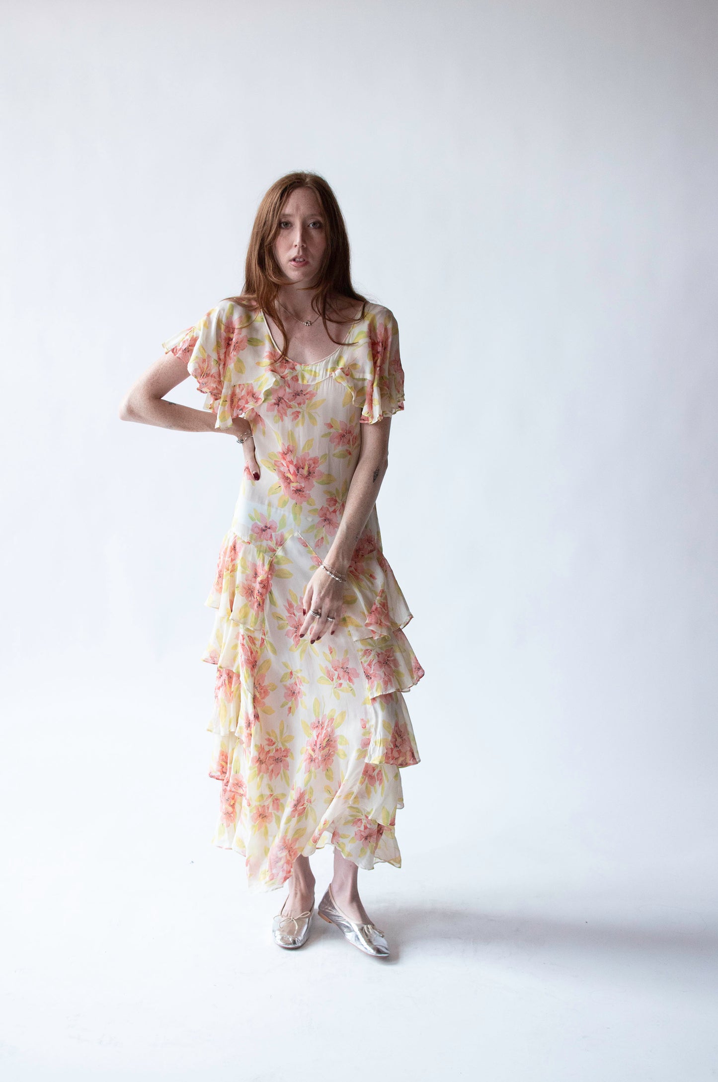 1930s Floral Print Dress