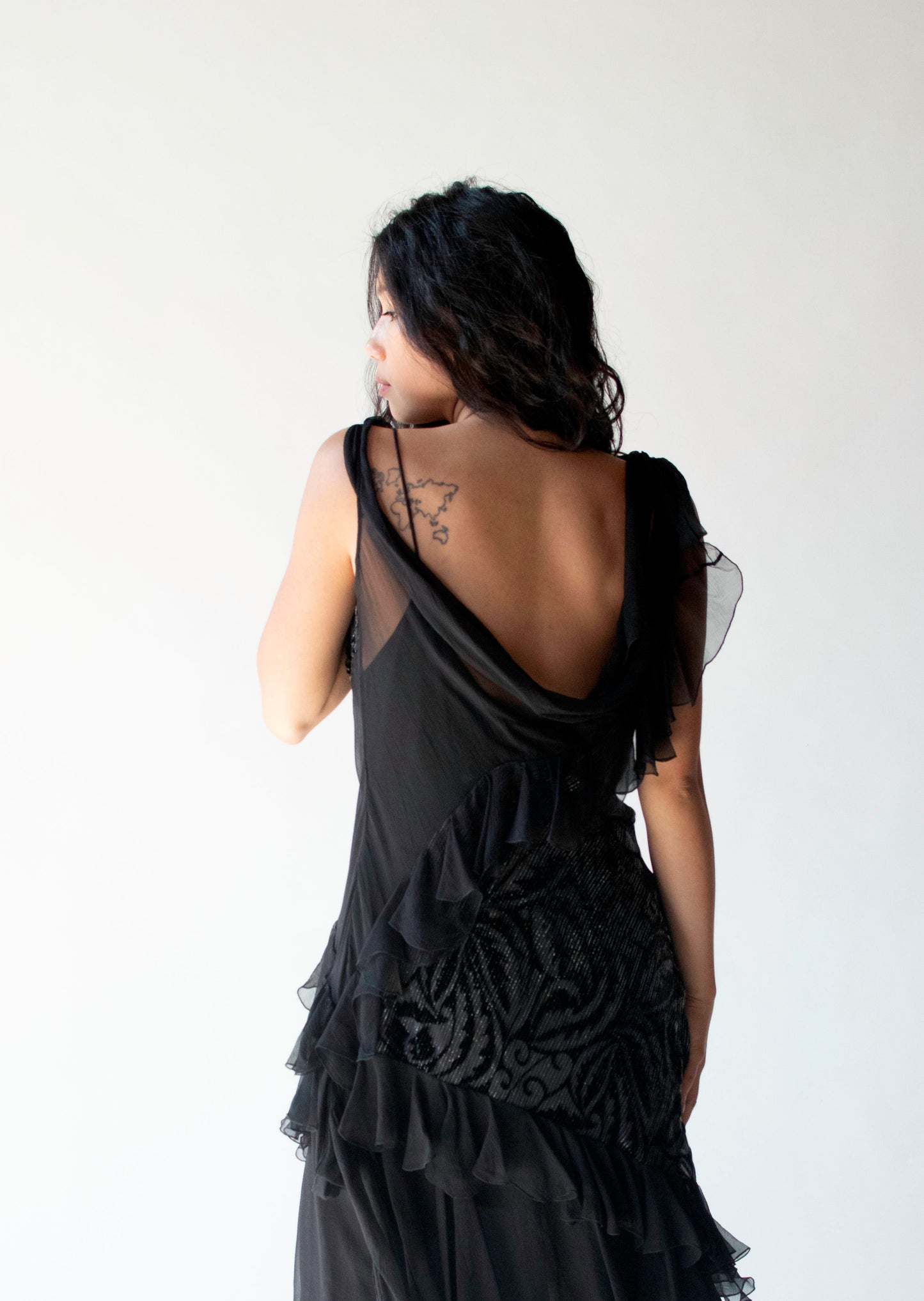 Black Chiffon Dress | John Galliano