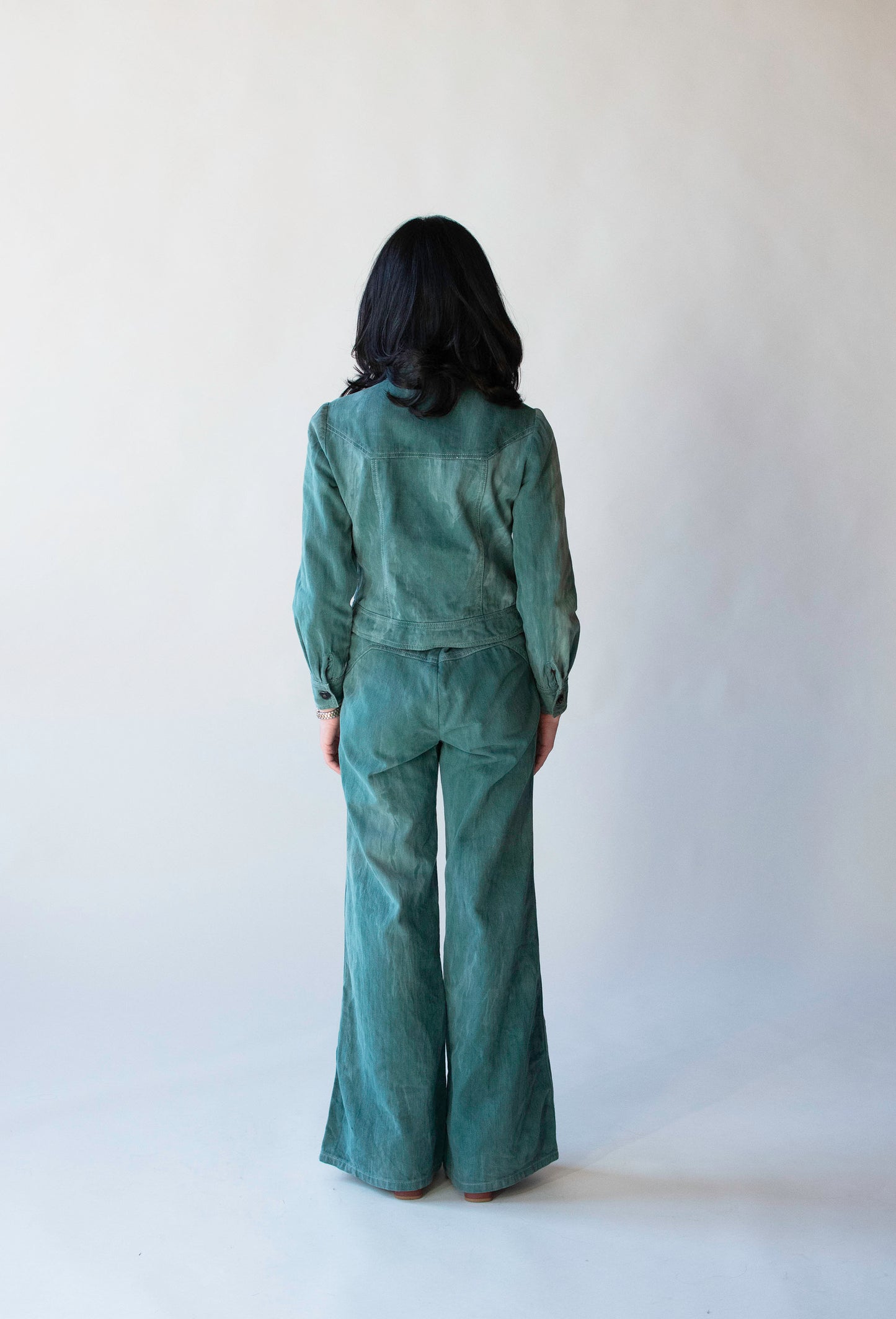 1970s Green Denim Set | Roberto Cavalli