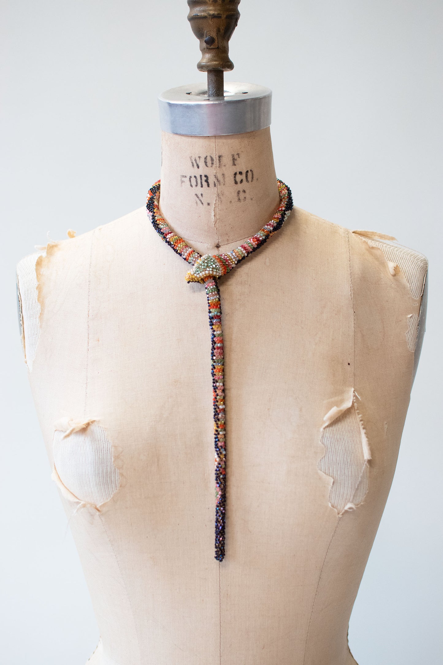 Bead Crochet Snake | Oil Slick Multi Color Diamond