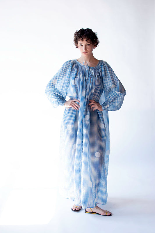 Organza Gingham Polka Dot Dress | Geoffrey Beene