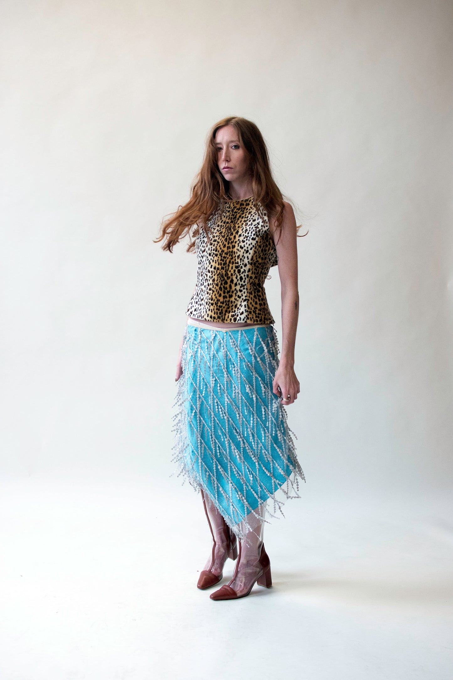 Blue Silk Skirt with Silver Overlay | Voyage Invest in the Original