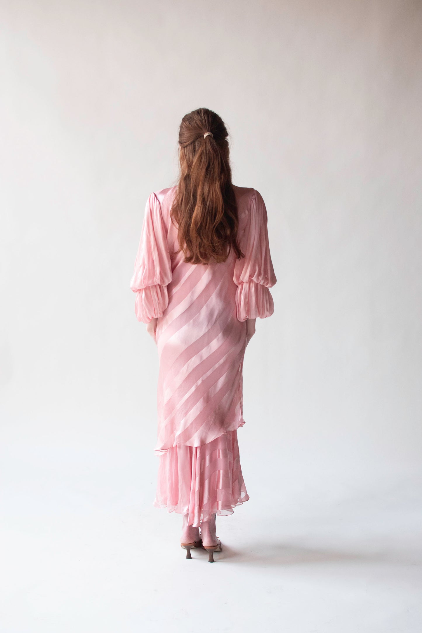 1980s Pink Silk Dress