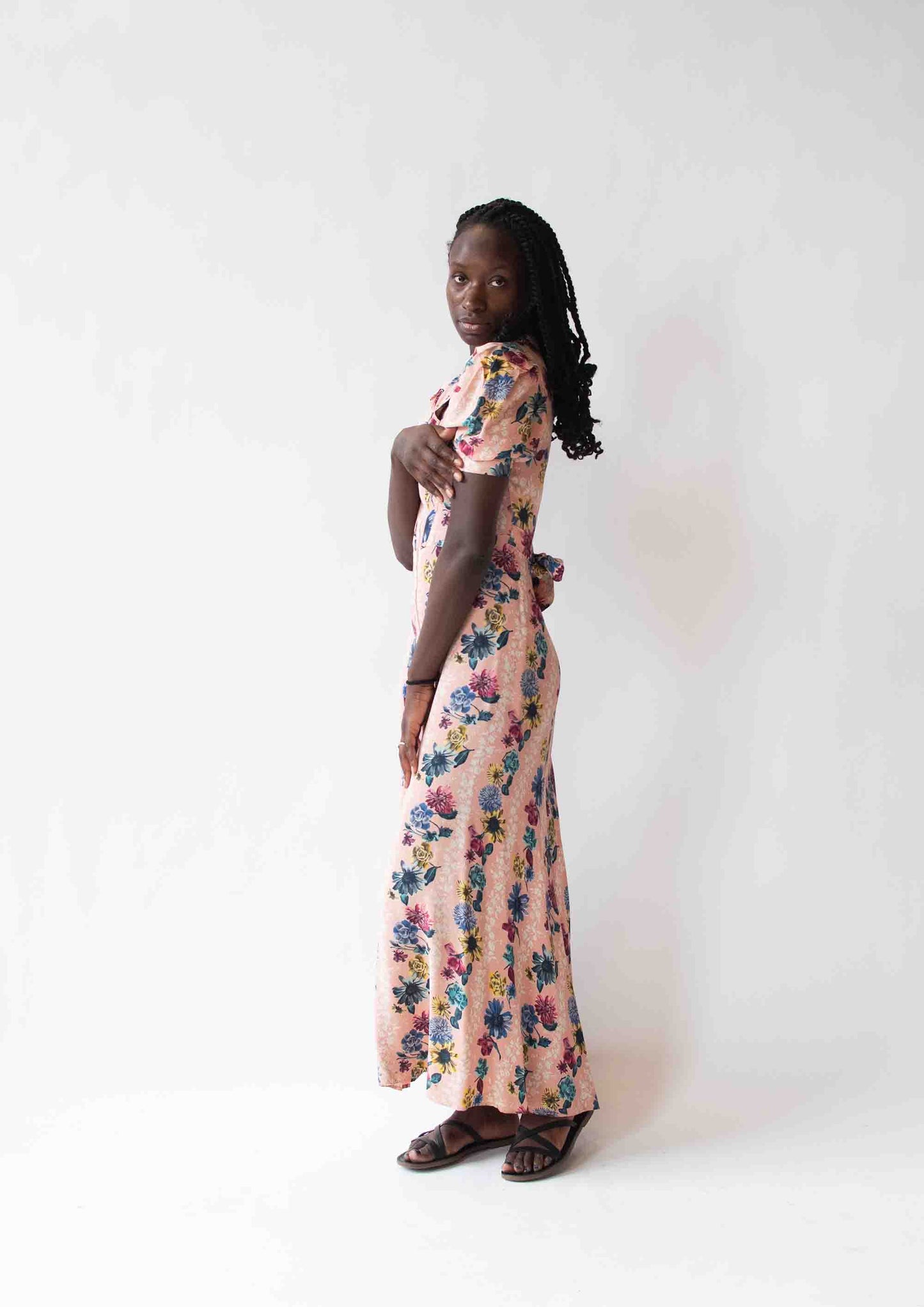 1940s Floral Print Dressing Gown