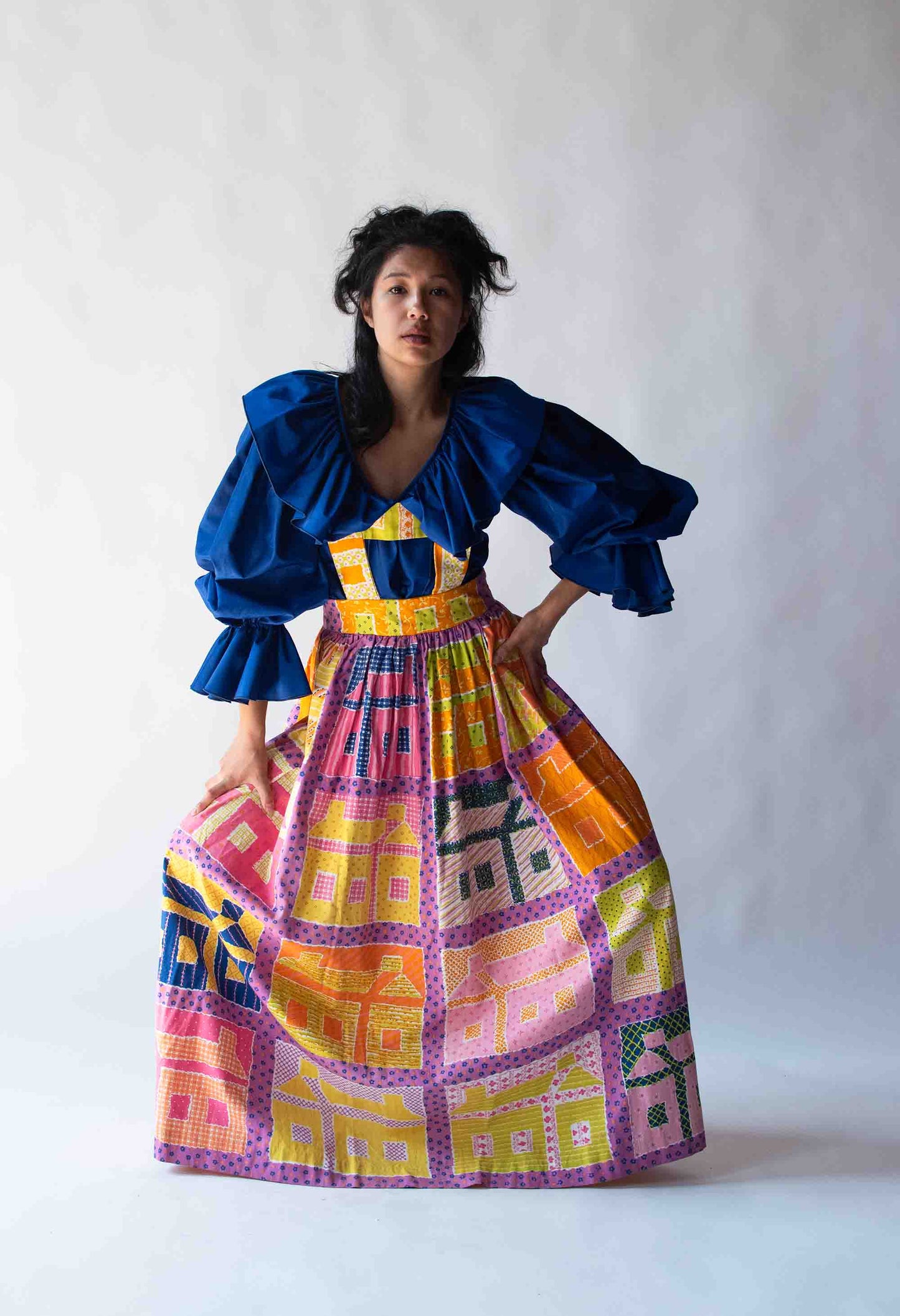 1970s House Print Pinafore | Bill Tice & Gloria Vanderbilt