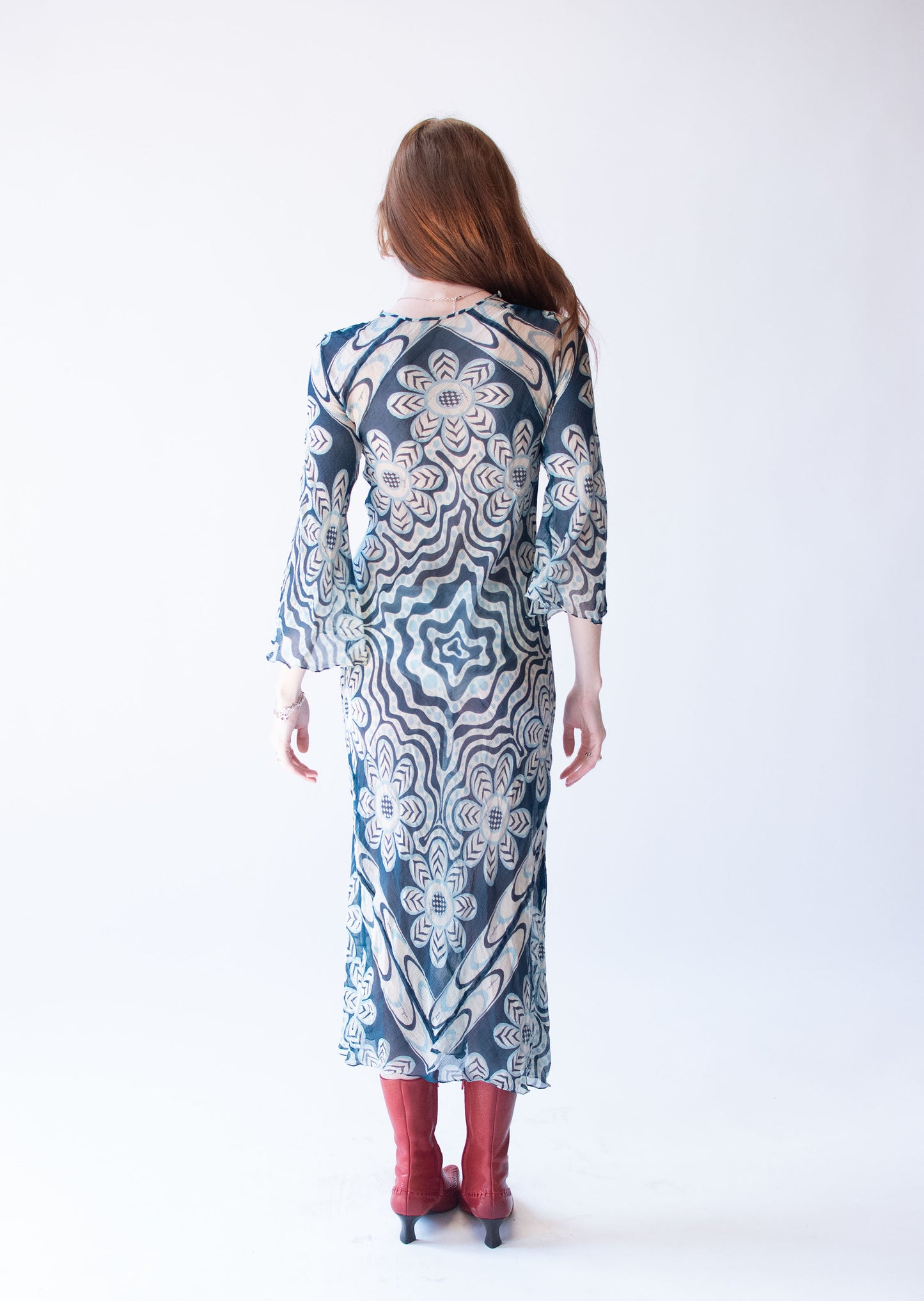 1970s Printed Chiffon Dress | Mysa