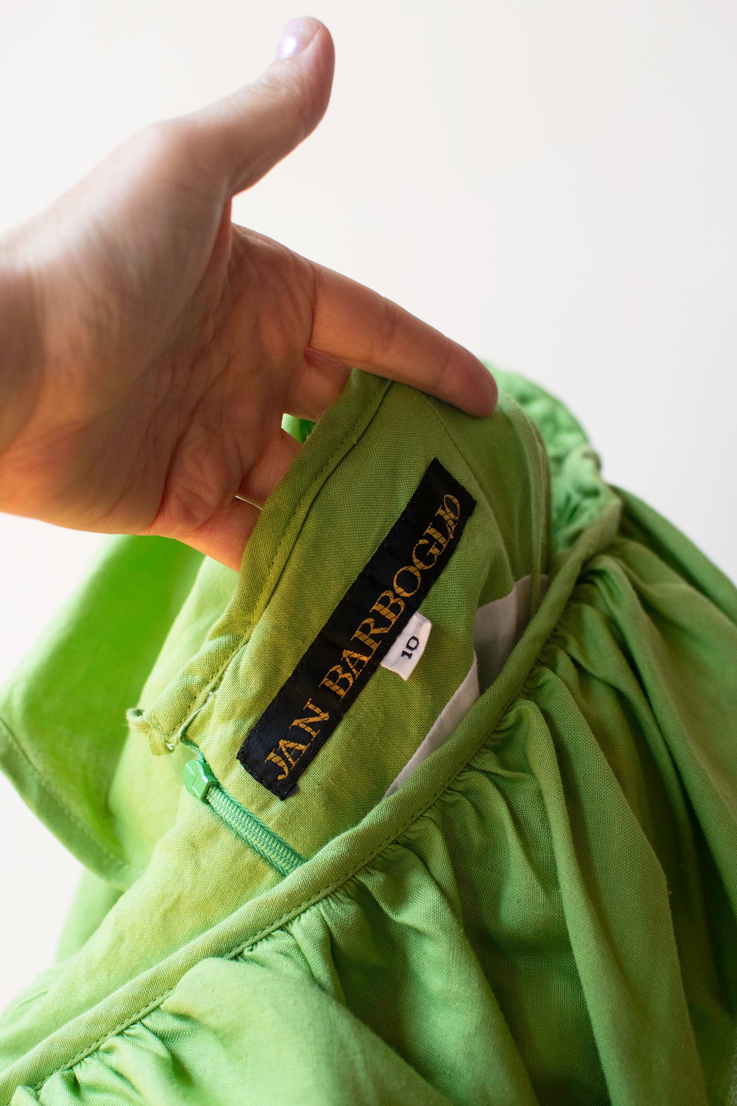 Green Ruffle Collar Dress | Jan Barboglio