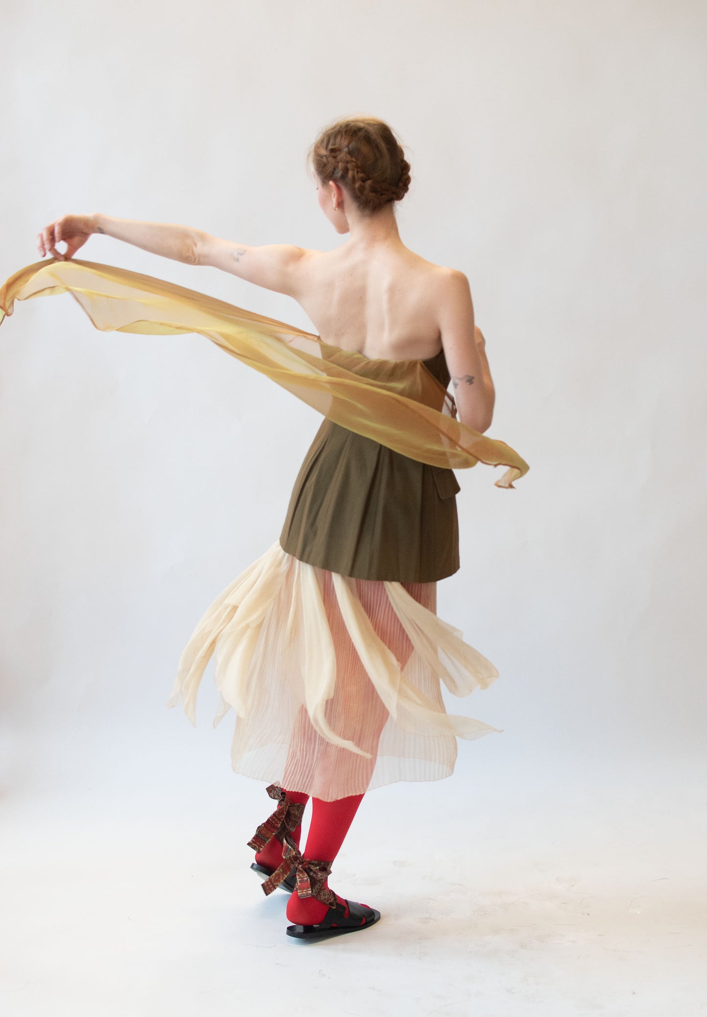 1990s Bustier w/ chiffon scarf | Paola Frani