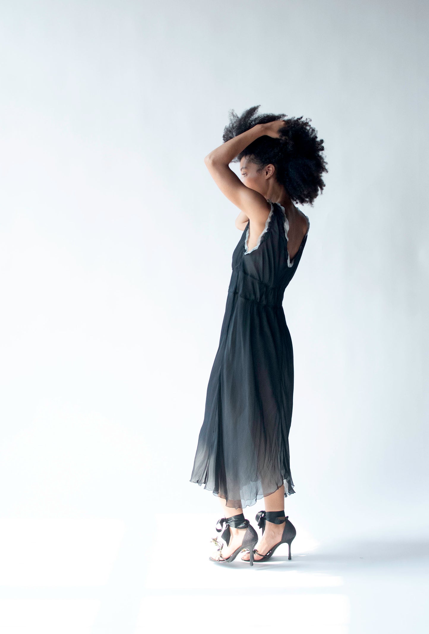 Black Chiffon Dress | Alberta Ferretti