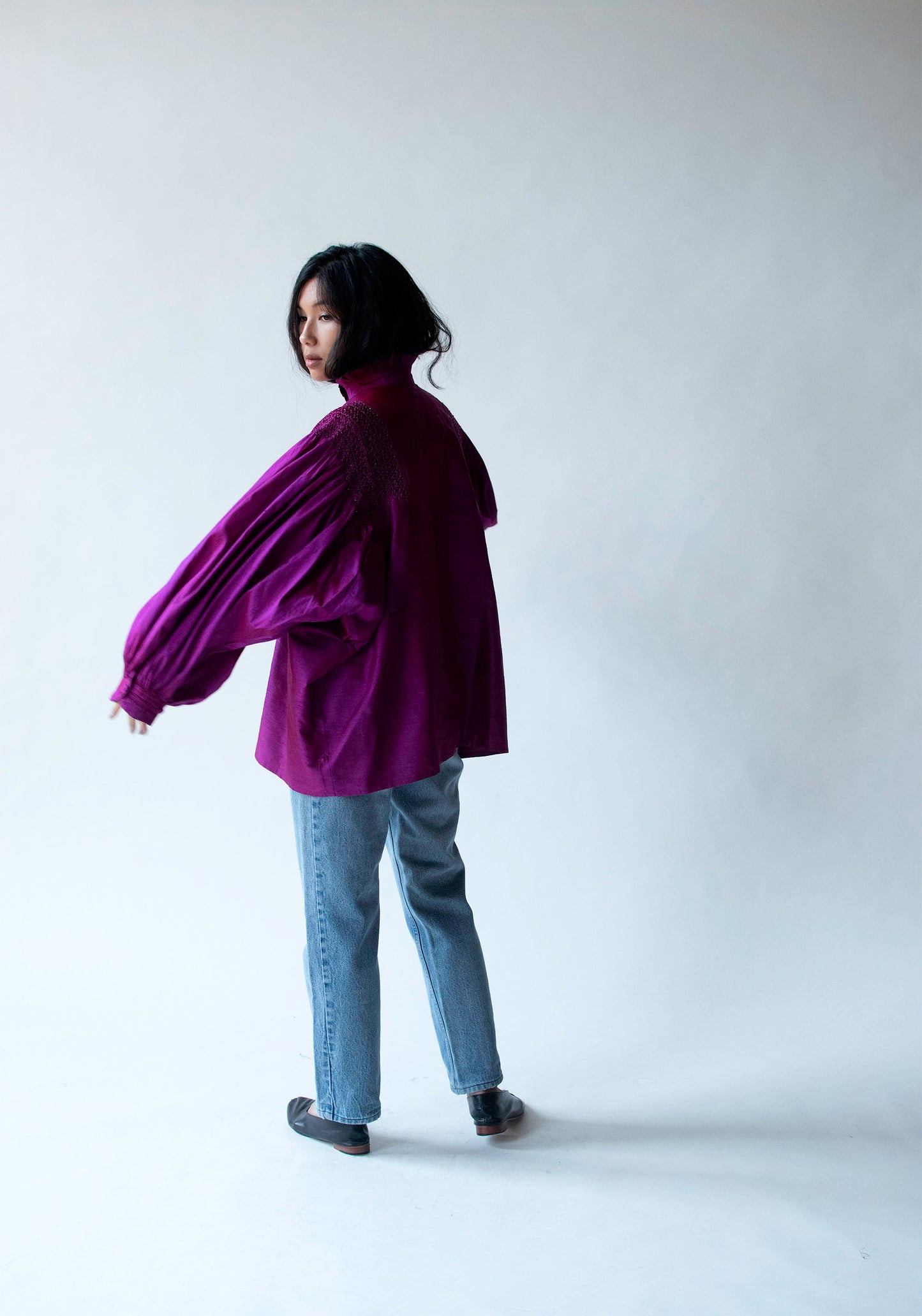 Smocked Silk Blouse | Julian Akers-Douglas