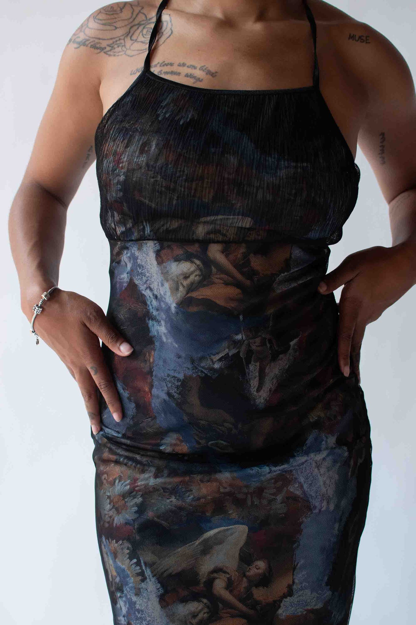 1990s Angel Print Dress