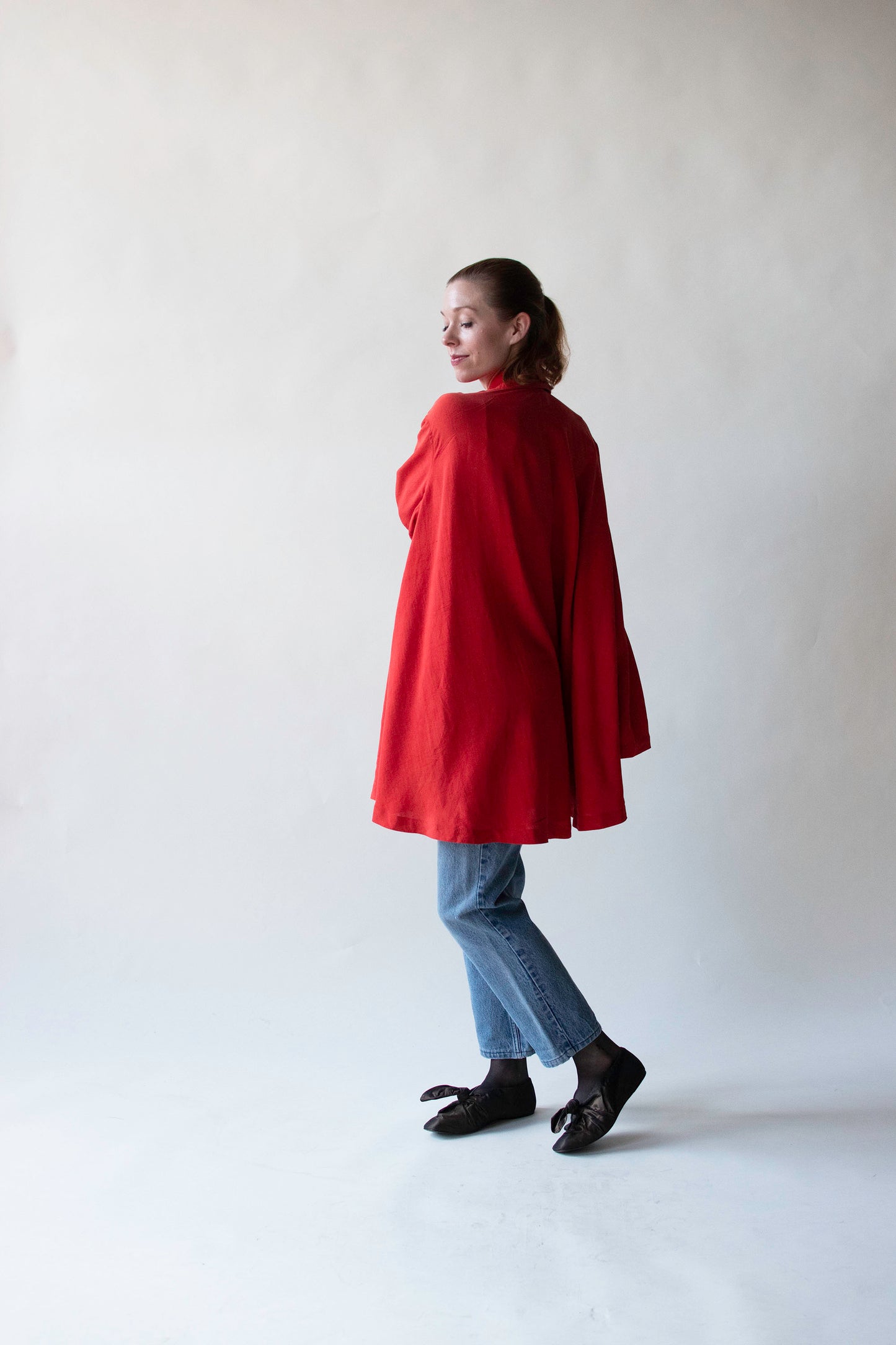 Red Silk Smock Top | Donna Karan