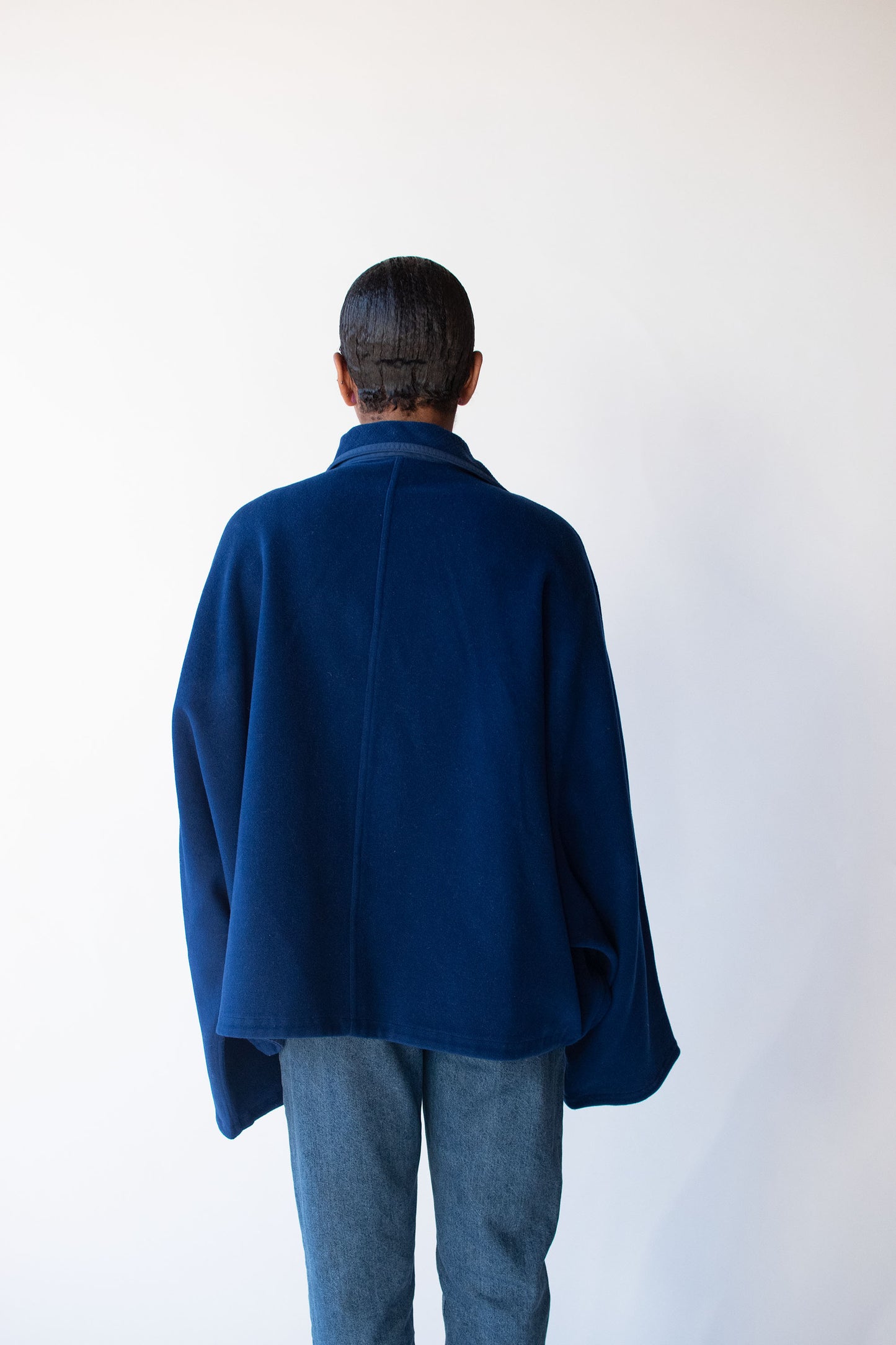 1990s Cobalt Wool Cocoon Coat