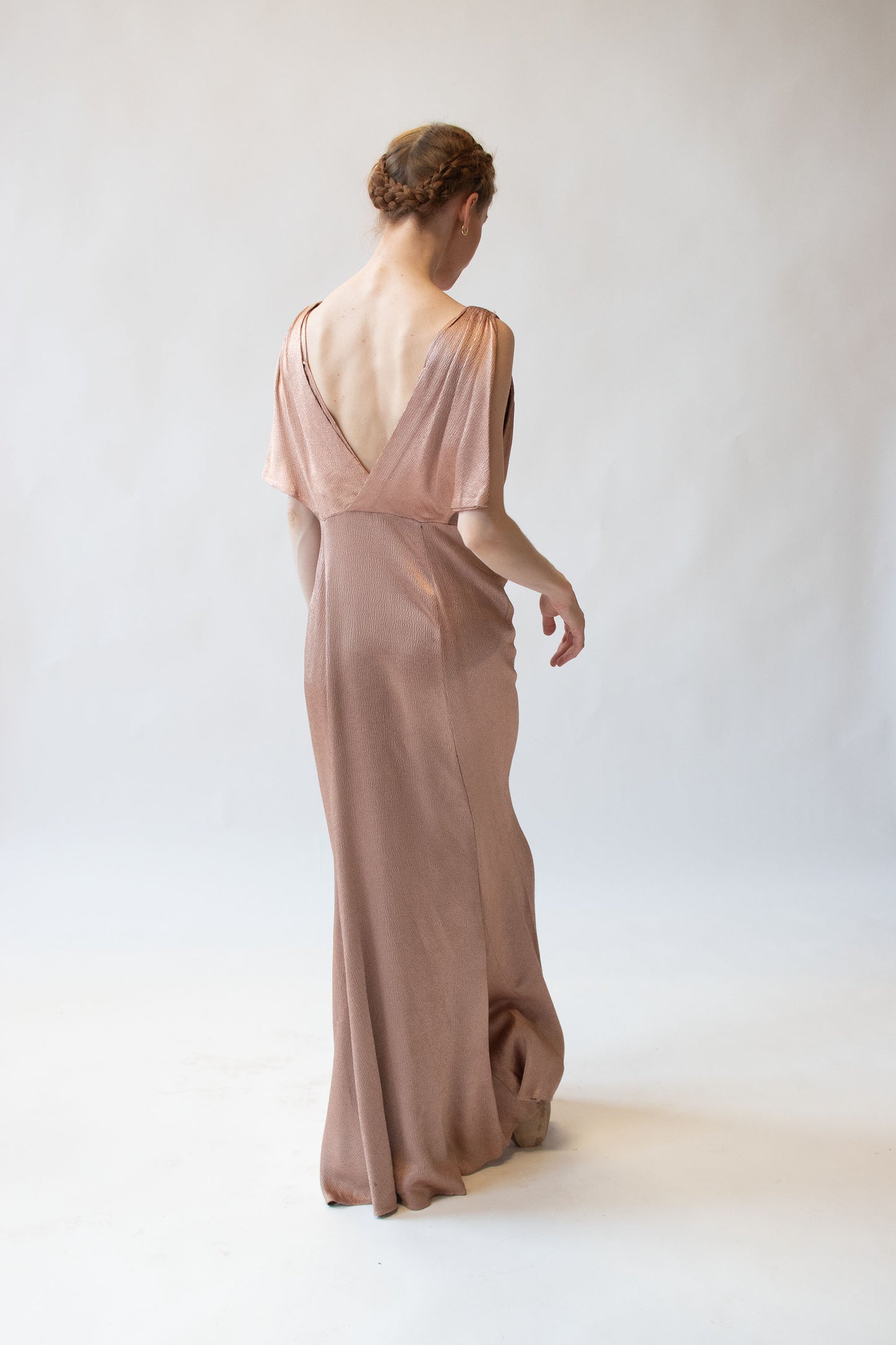 1930s Hammered Satin Gown